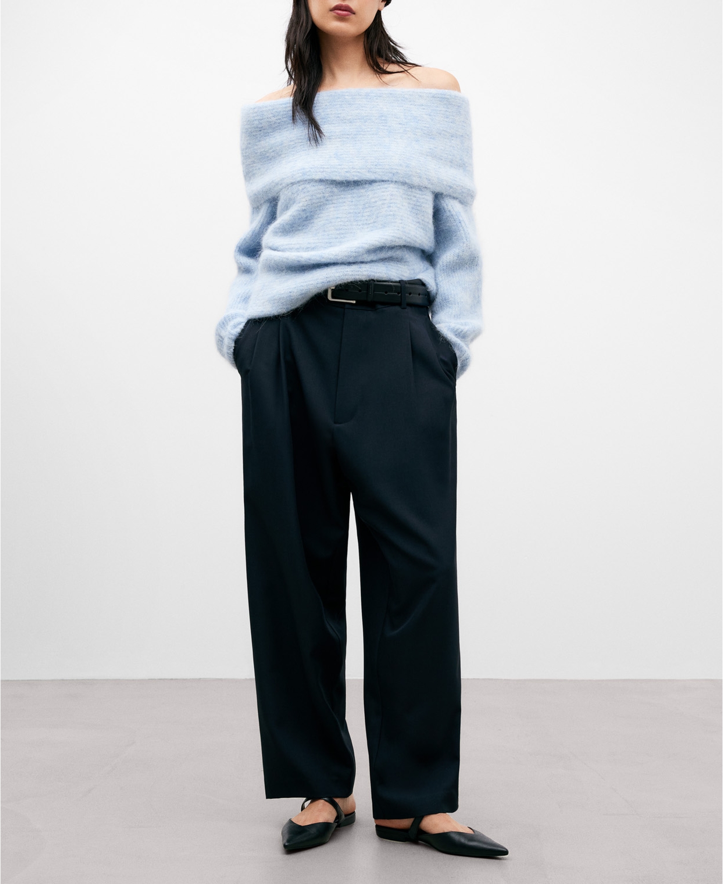 Knitted sweater in alpaca fabric image number 1