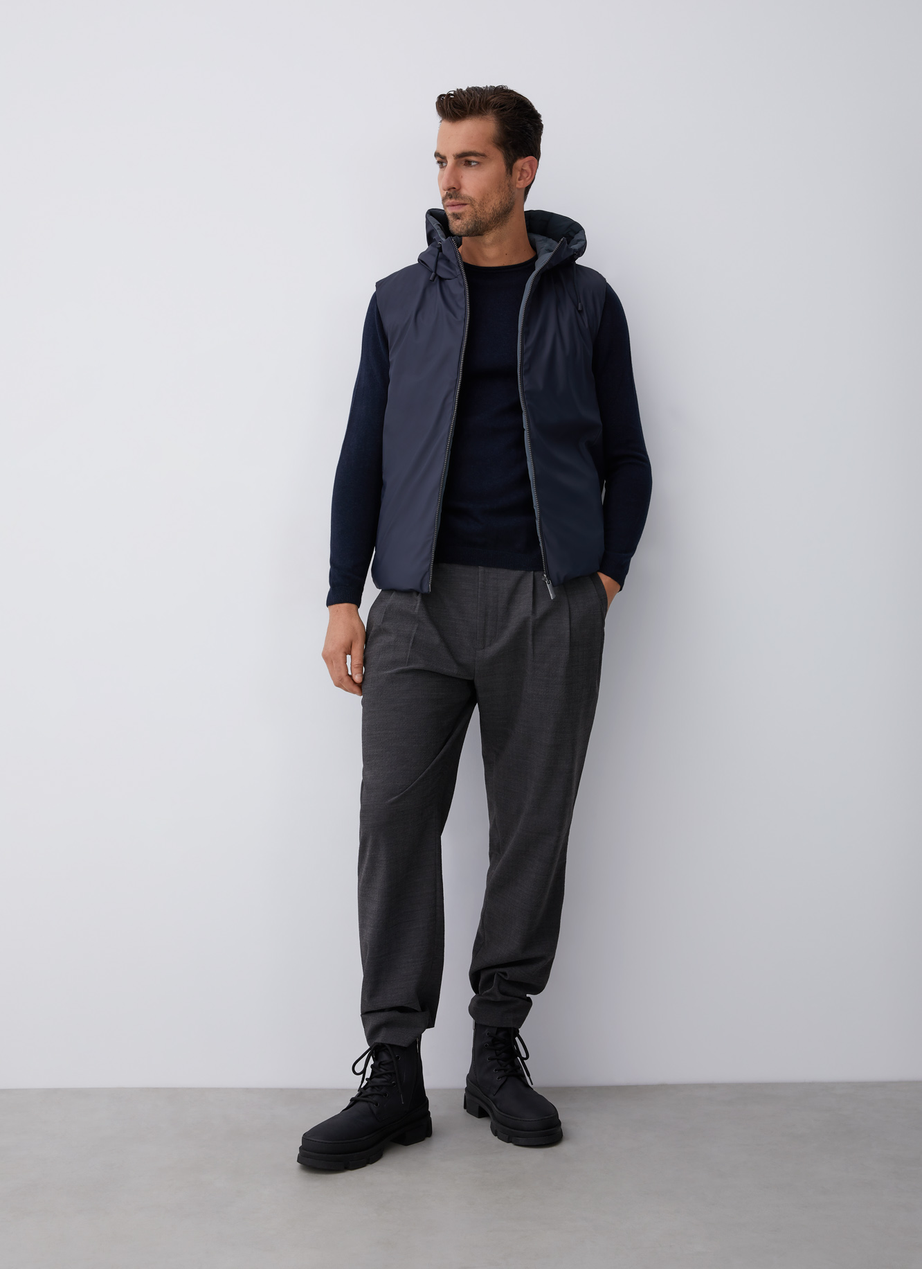 Sweater with roll edge crew collar image number 5
