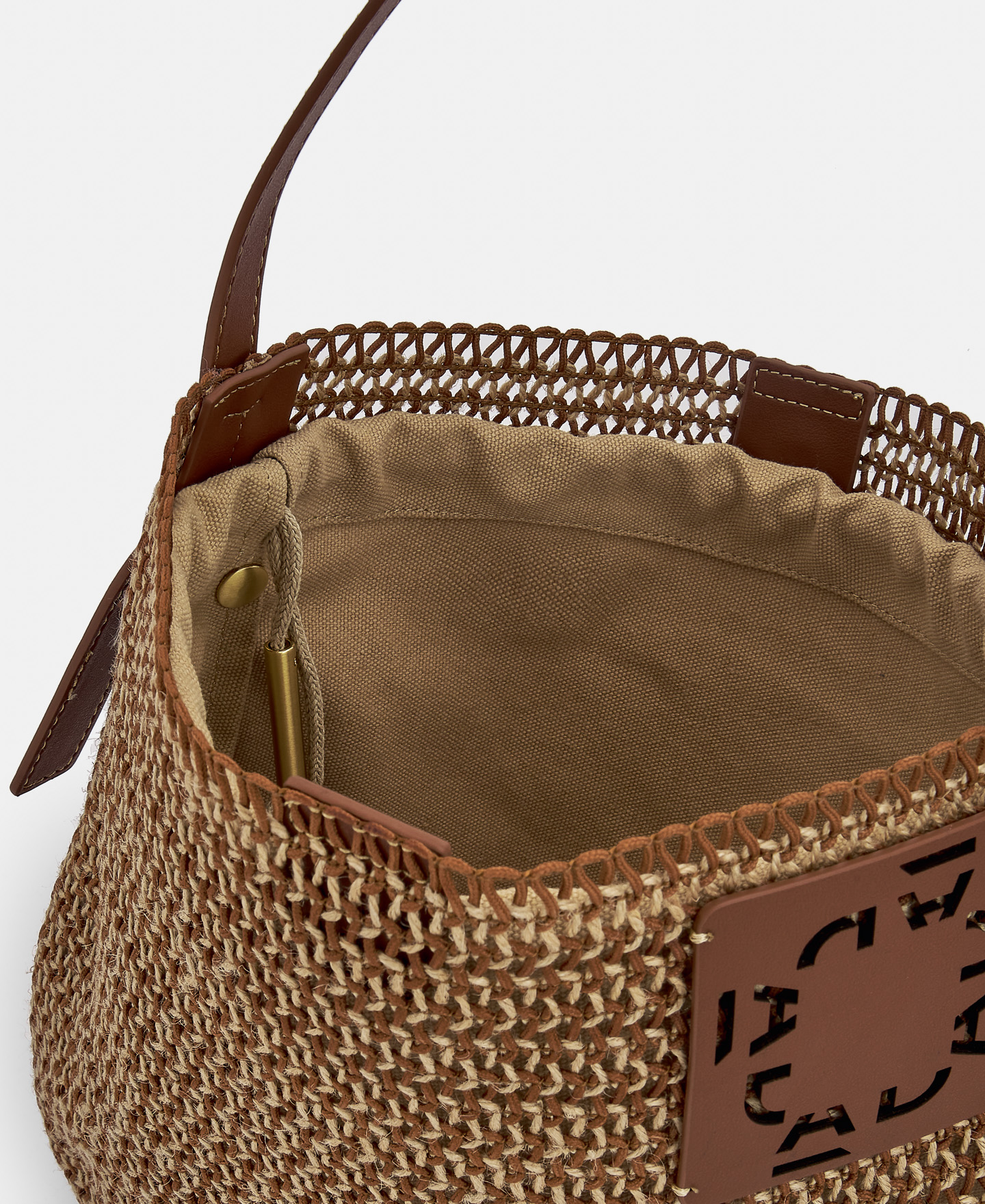 Recycled polyester raffia hobo bag image number 2