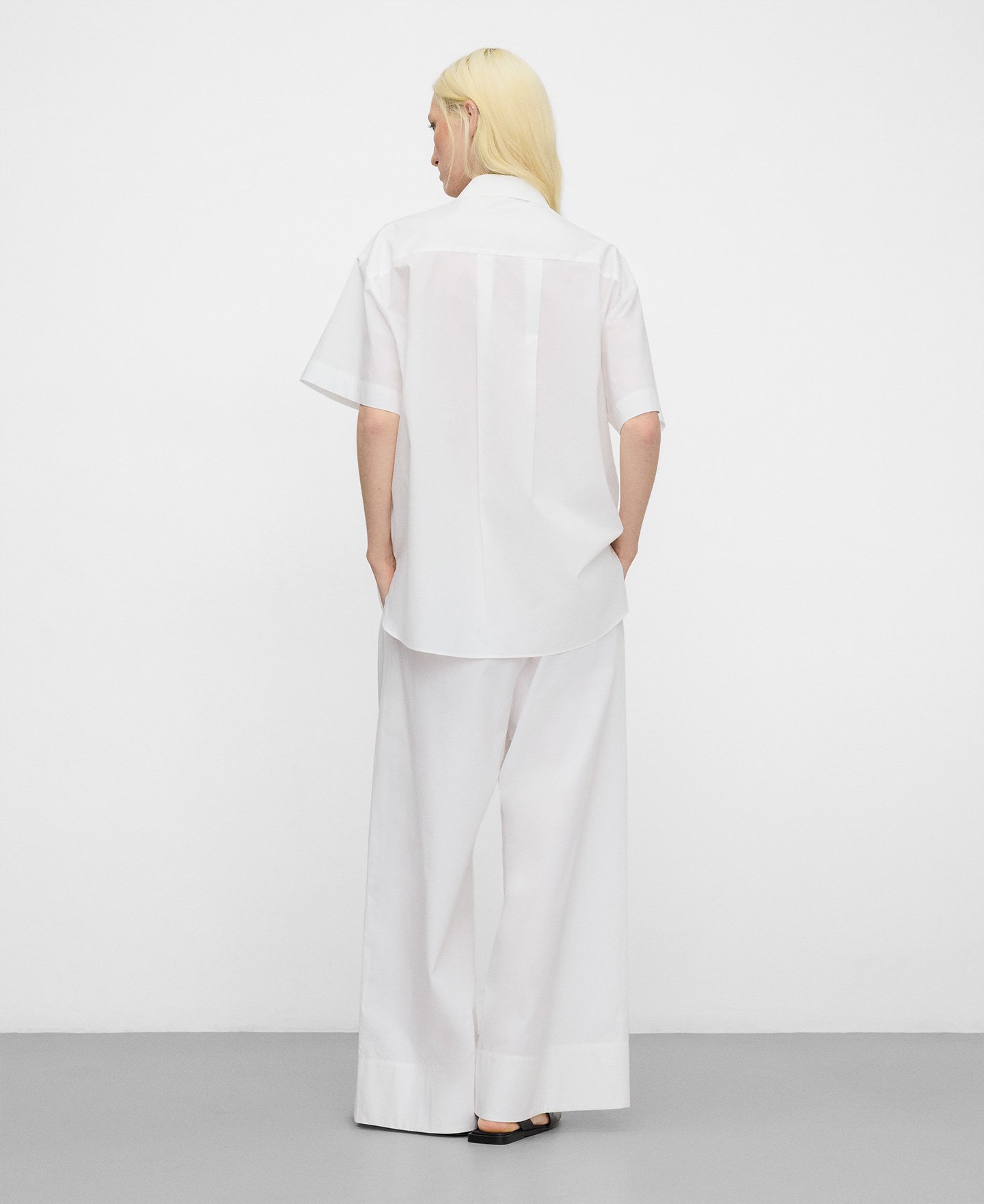 Cotton embroidered oversize shirt image number 2