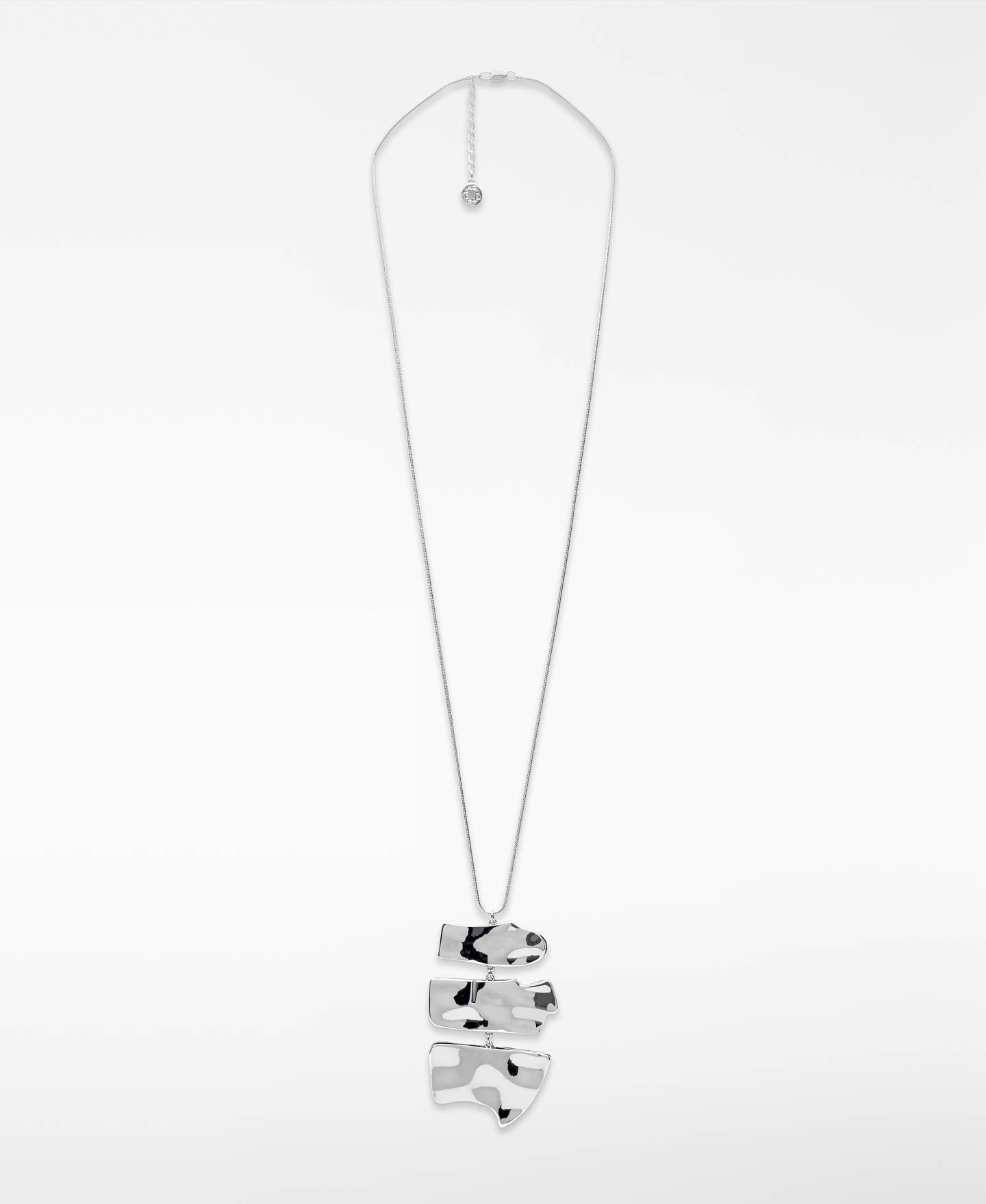 Movable metallic piece necklace woman image number 0