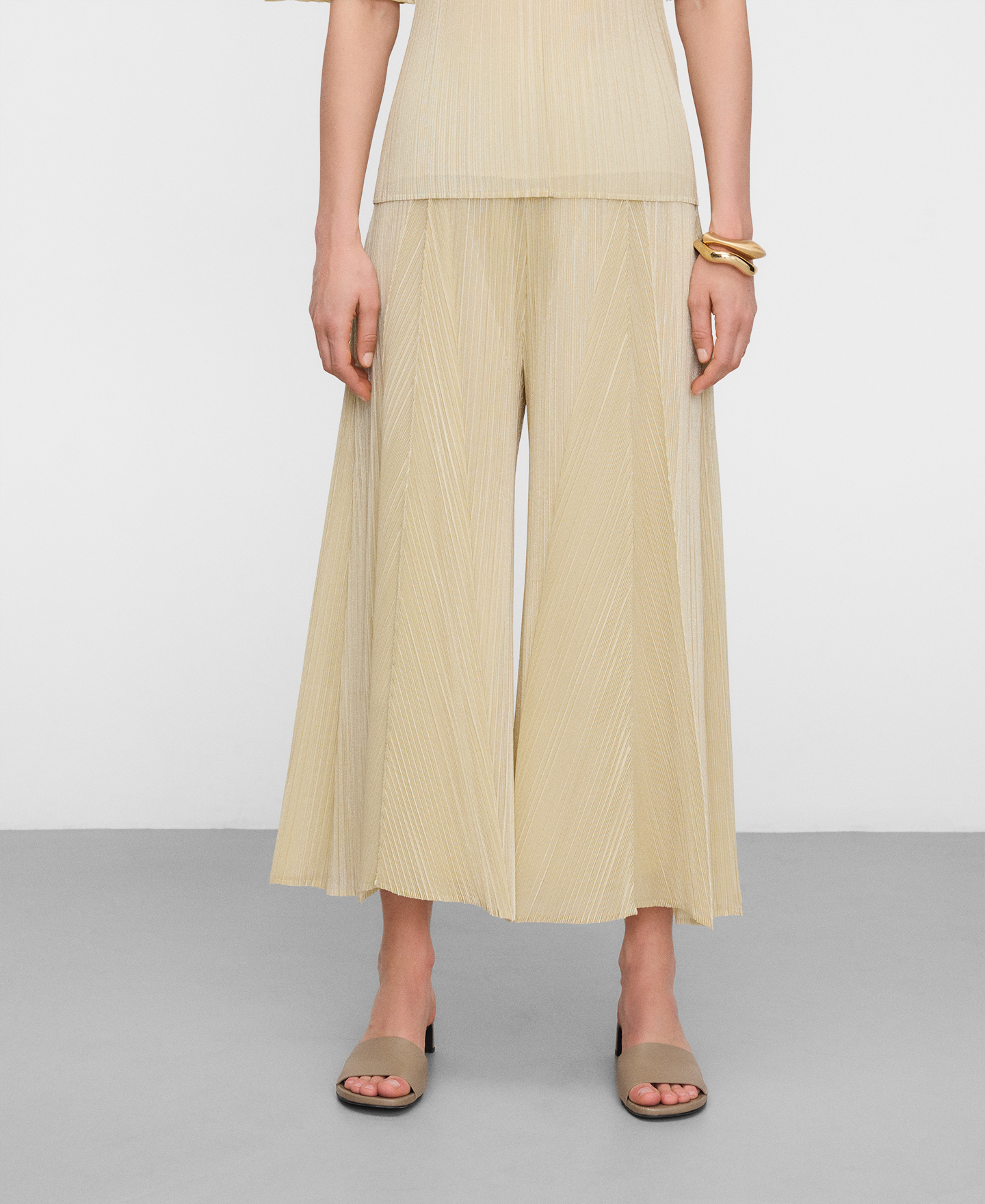 Crinkle palazzo trousers image number 0