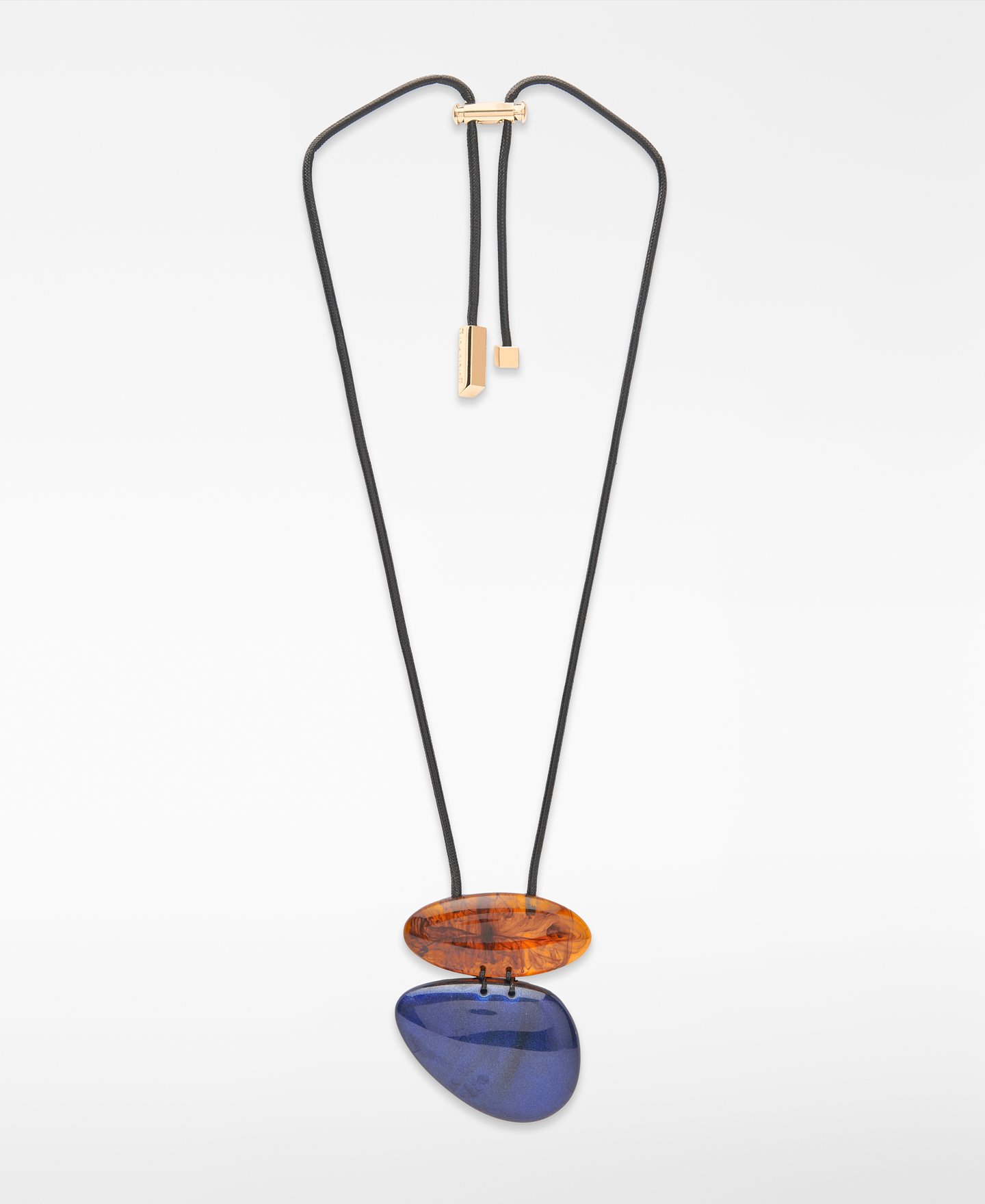 Two-tone resin pieces necklace woman image number 0