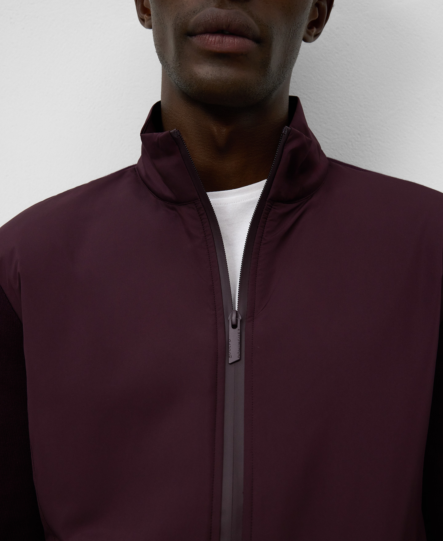 Knit and nylon cardigan man image number 3