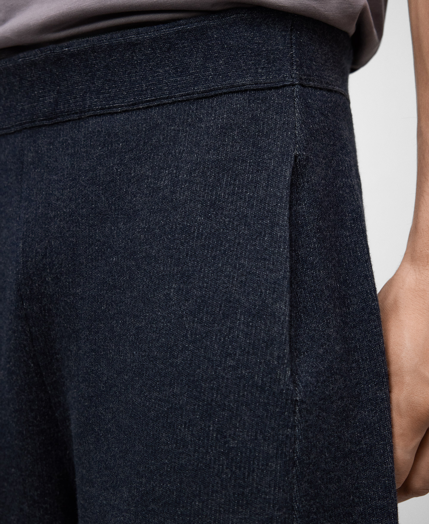 Knit barrel fit trousers man image number 3