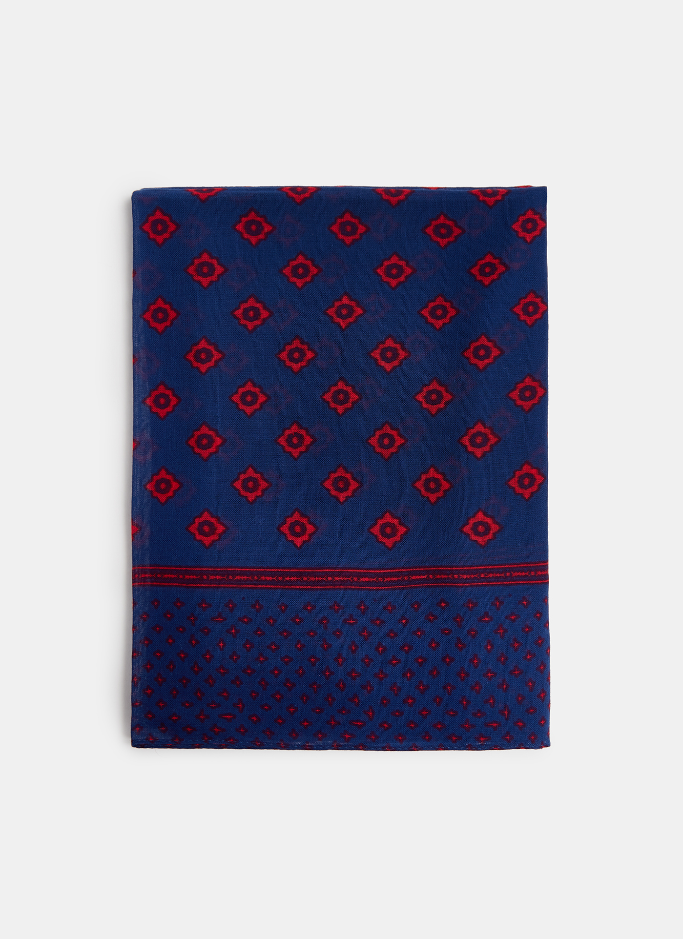 Cotton foulard with geometric motifs image number 0
