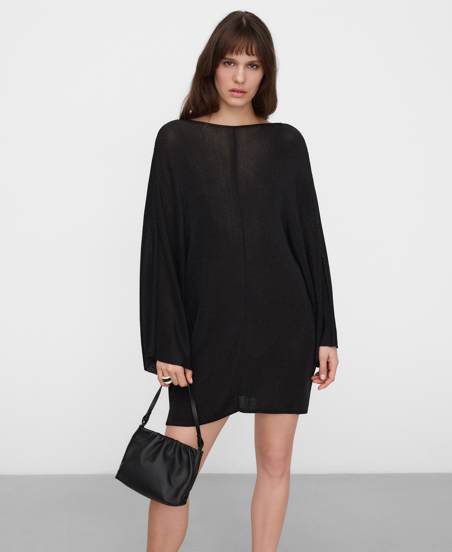 Short metallic knit dress image number 0