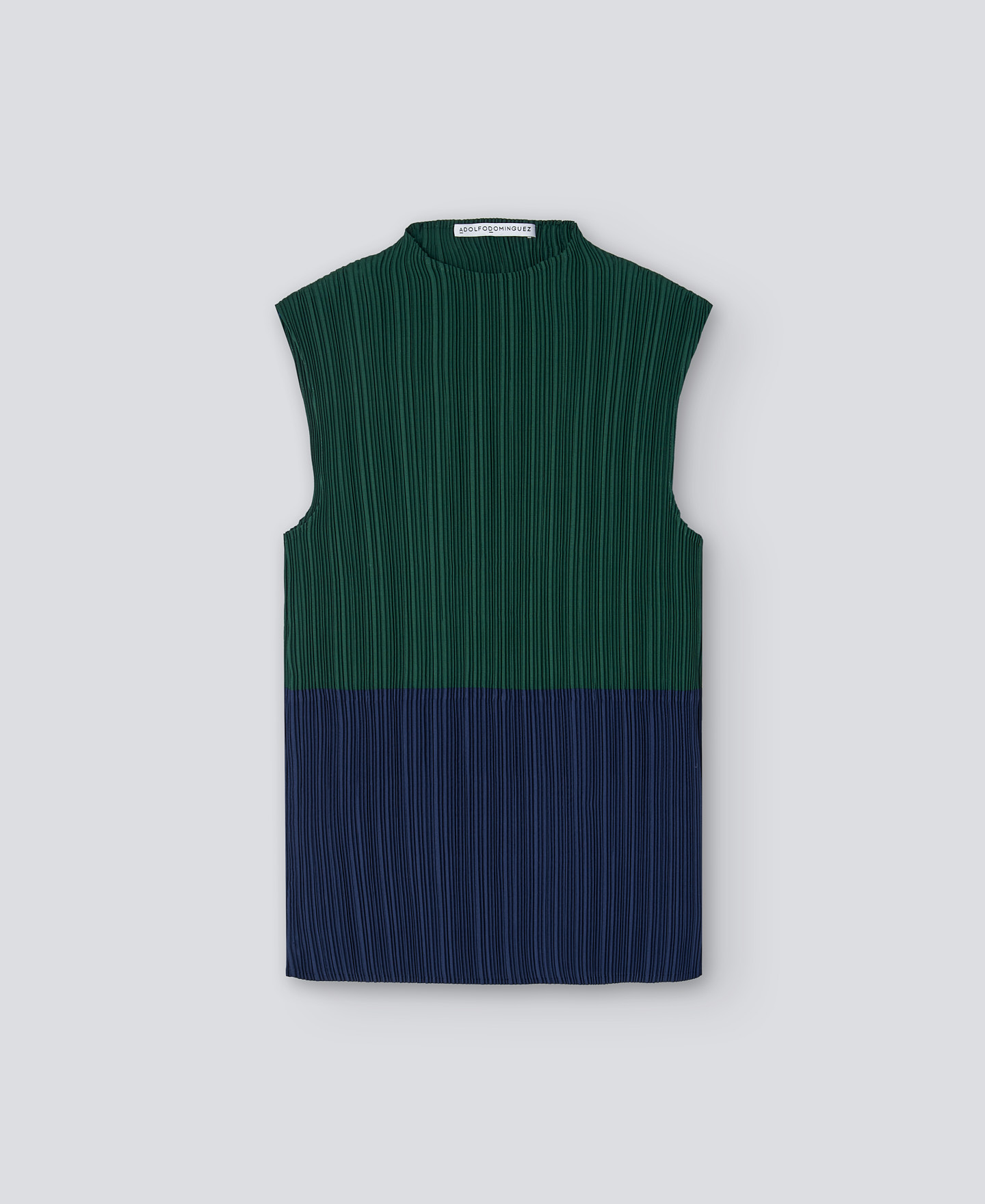 Crinkle two-tone top woman image number 4