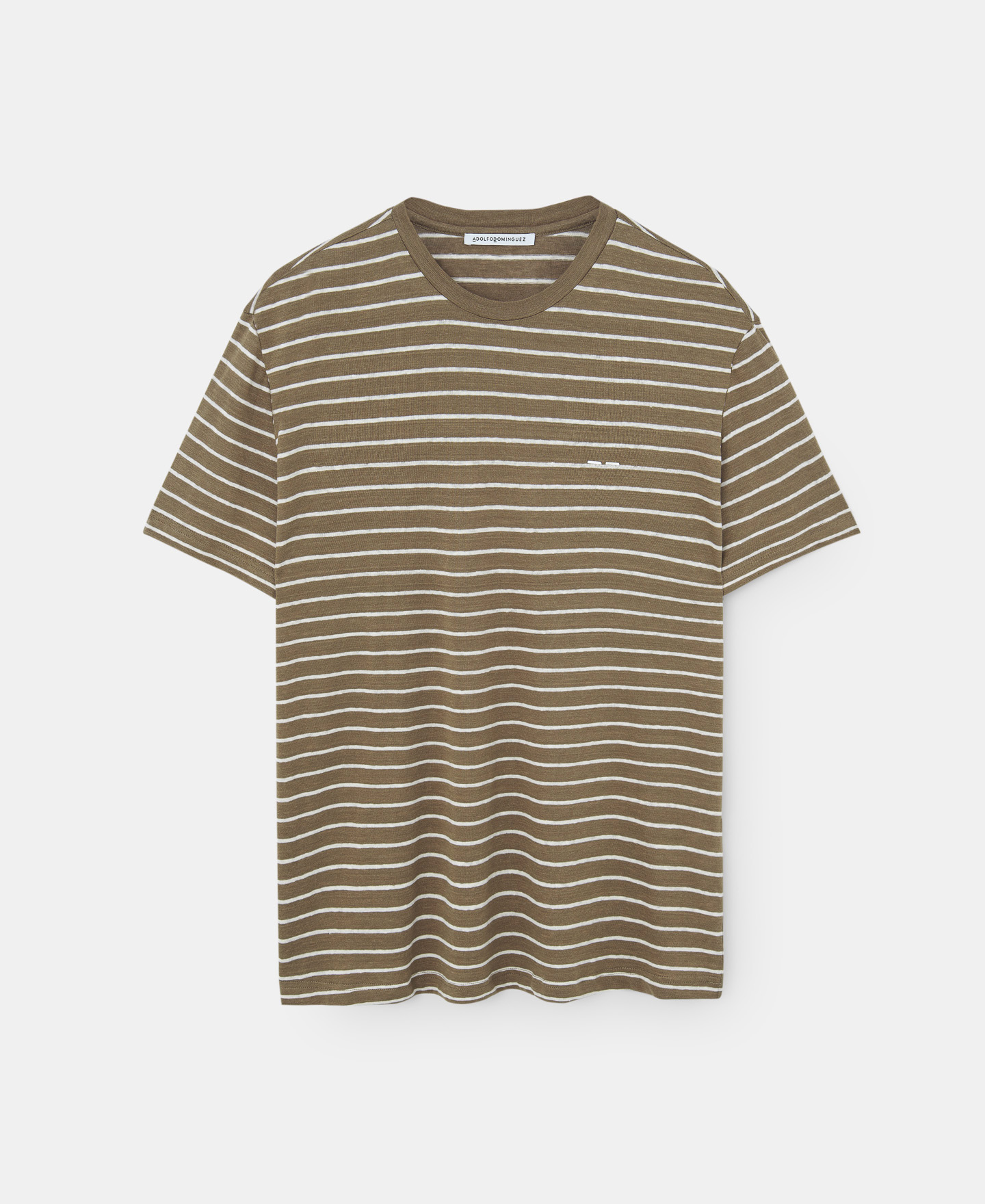 Camiseta blanca rayas en lino image number 4