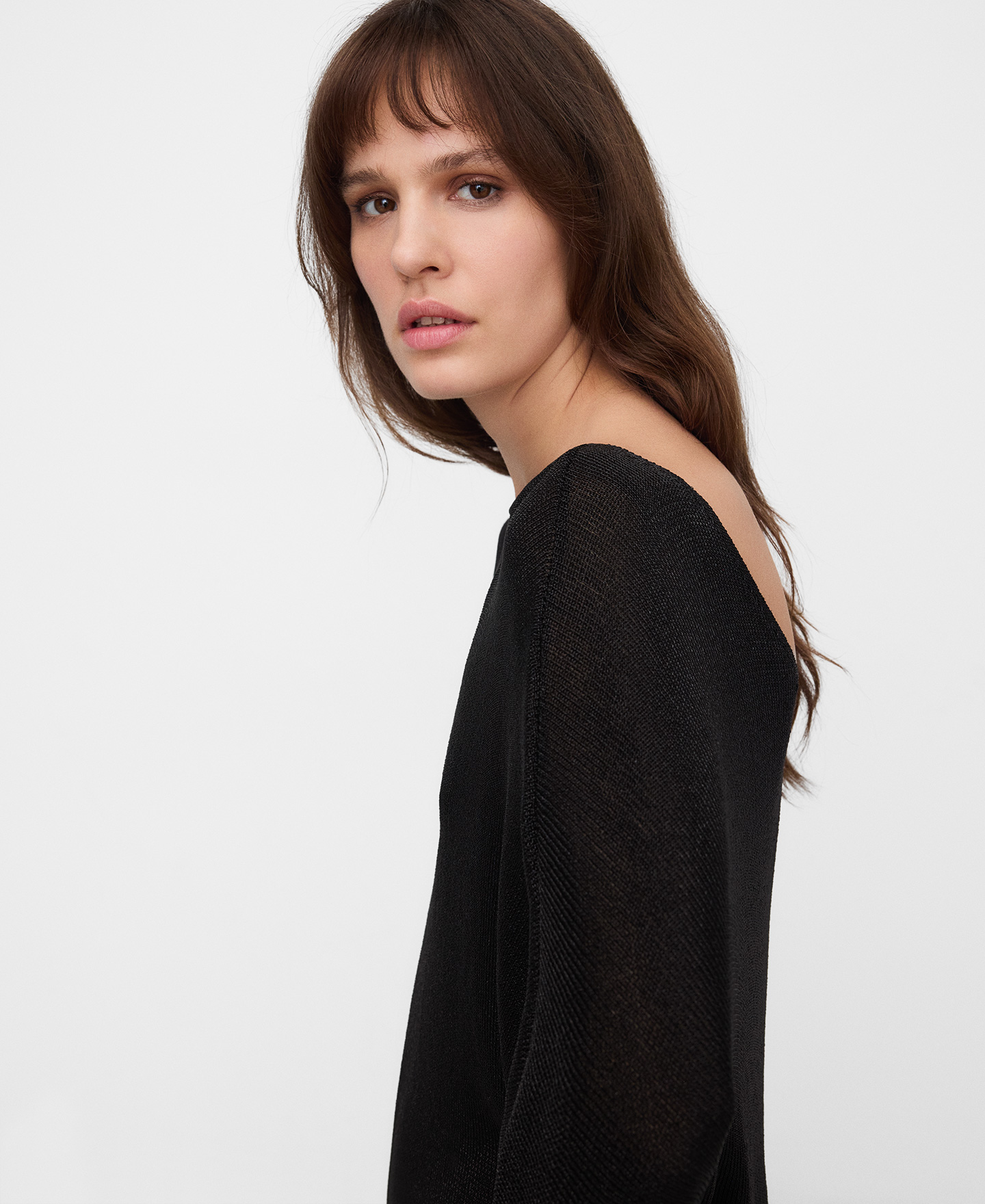 Short metallic knit dress image number 3