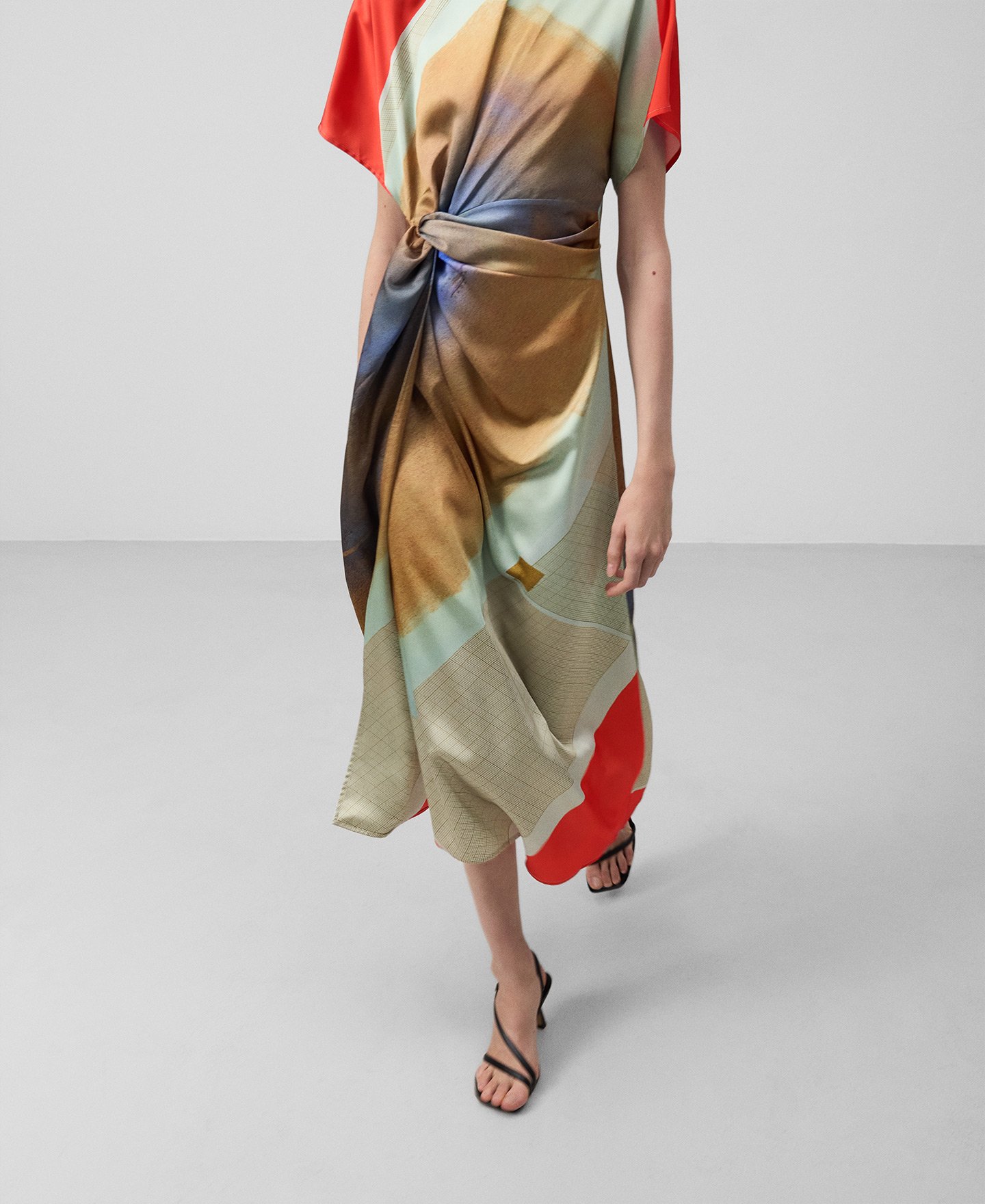 Vestido midi estampado mujer image number 3