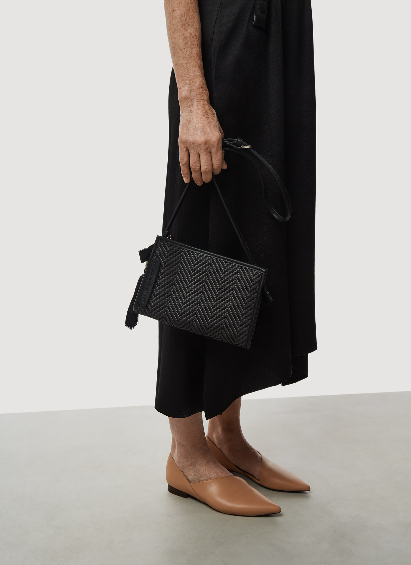 Mini crossbody bag with raffia finish image number 3