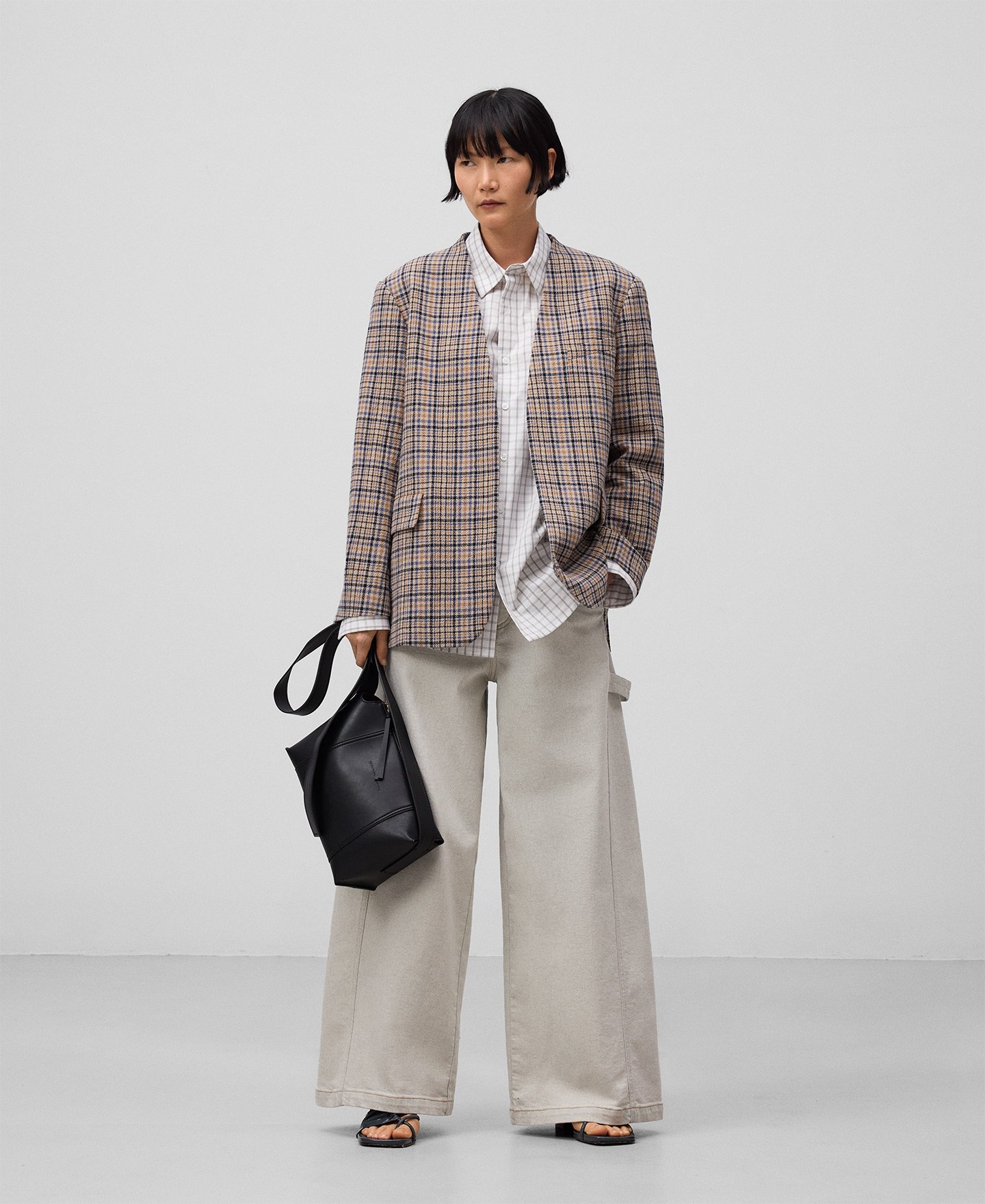 Checked tailored blazer woman image number 1