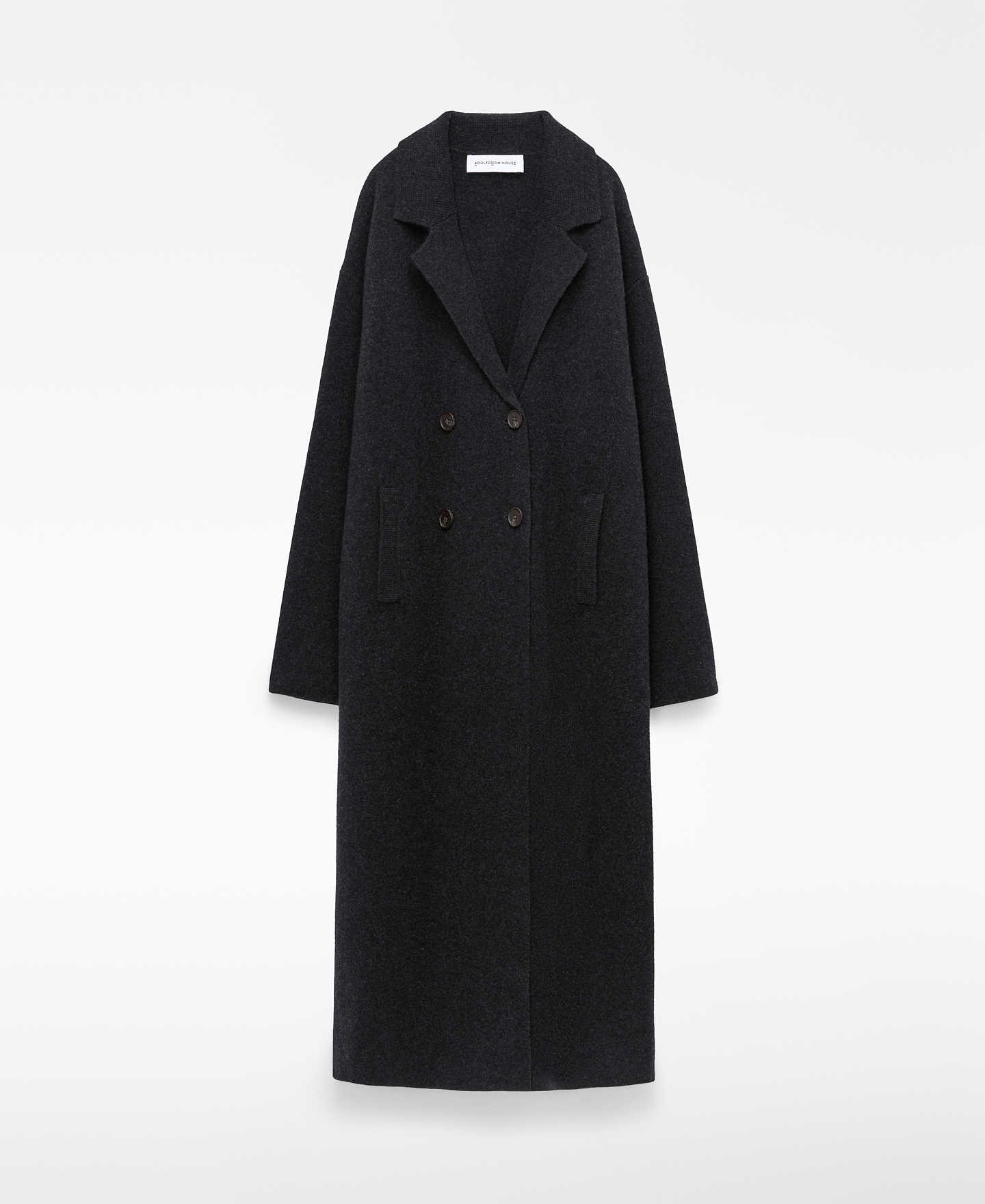Merino wool long double-breasted coat image number 4