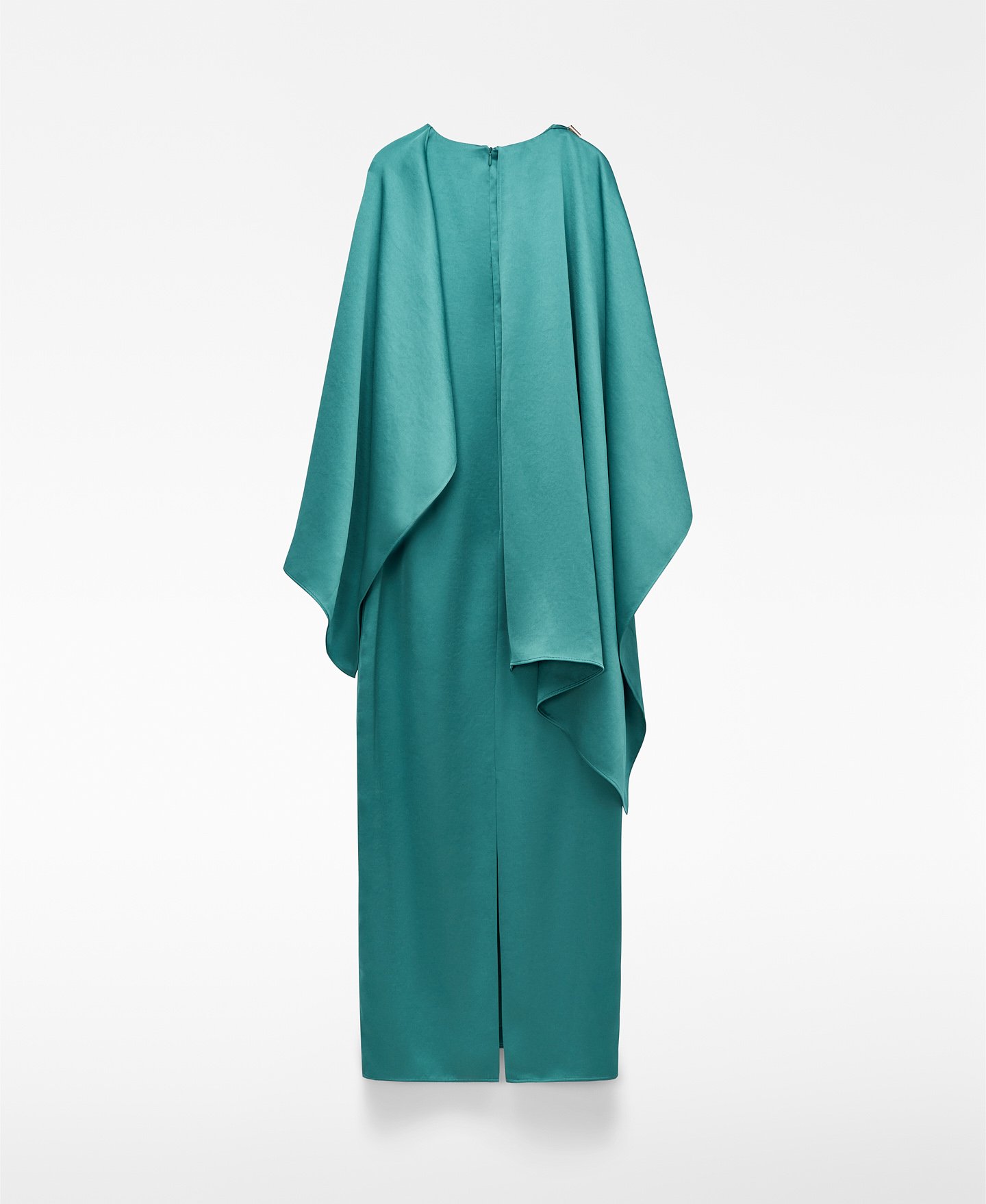 Vestido largo satinado con chal image number 5