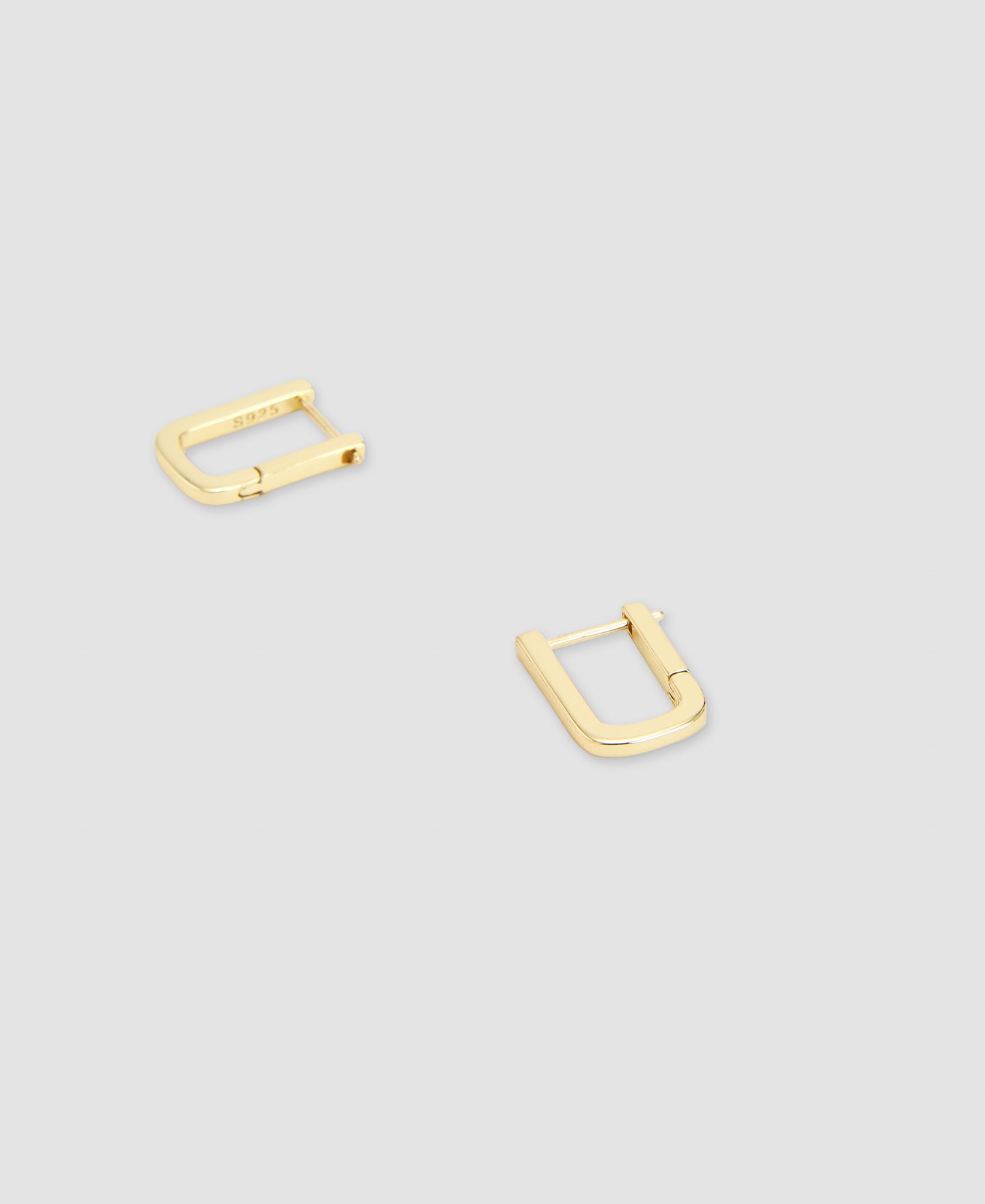 Basic quadrangular silver earring image number 2