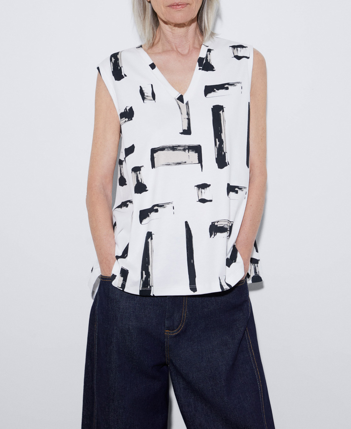 Mercerised cotton printed T-shirt image number 0