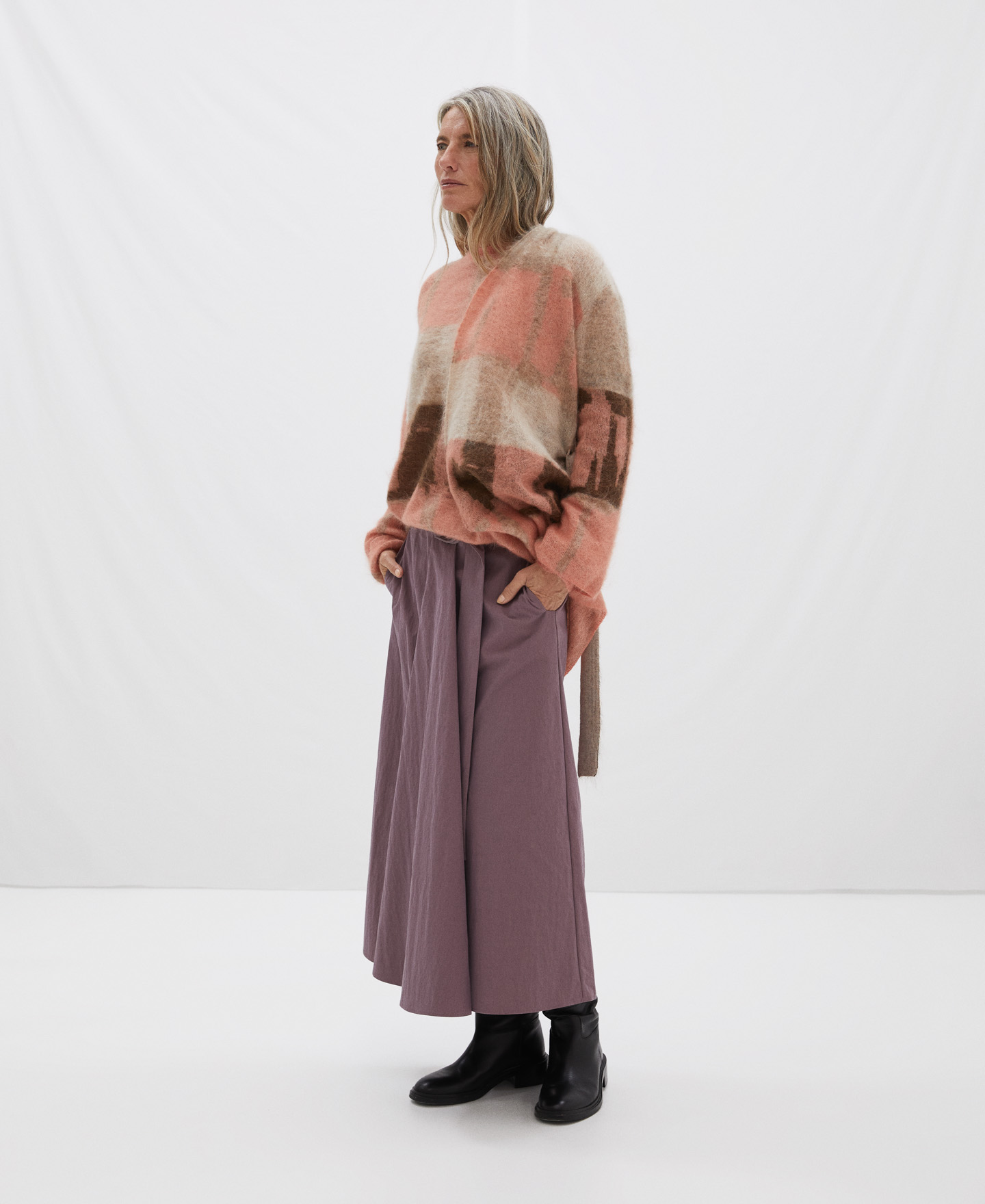 Carded mohair belted jacket image number 1