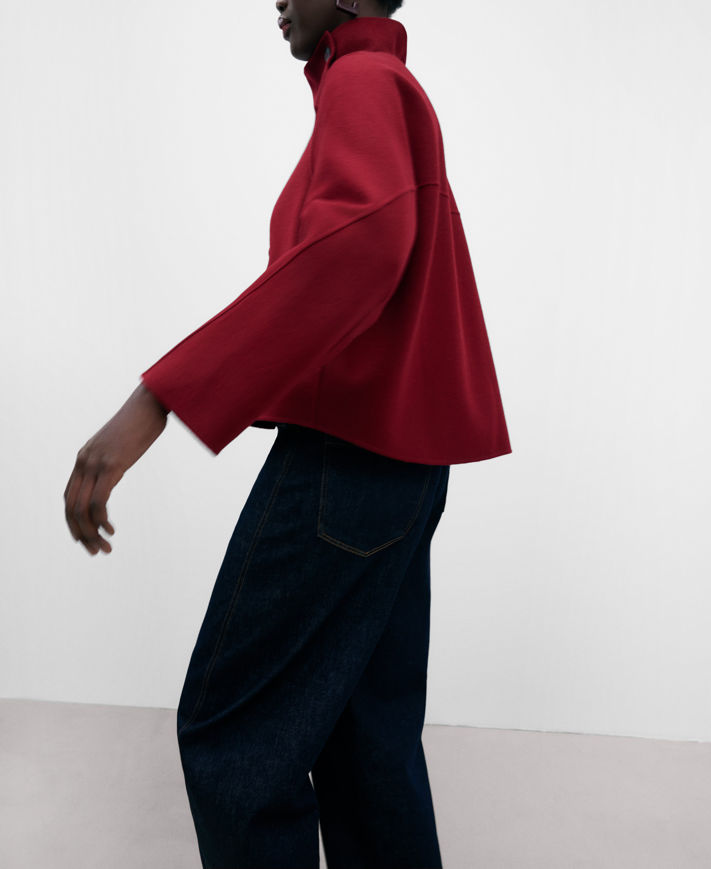 Chaqueta corta en tejido doble faz mujer image number 5