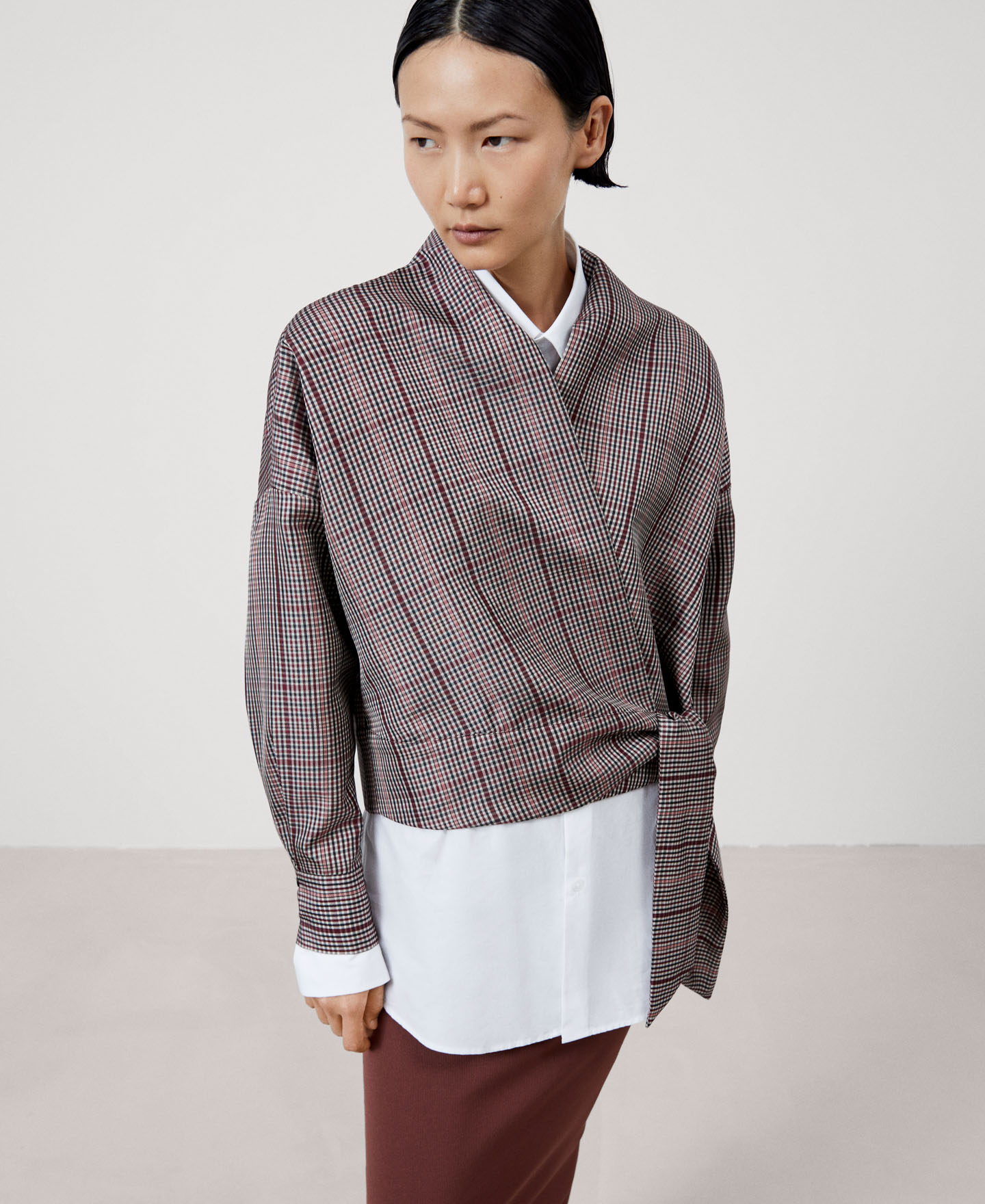 Chequered double-breasted shirt image number 0