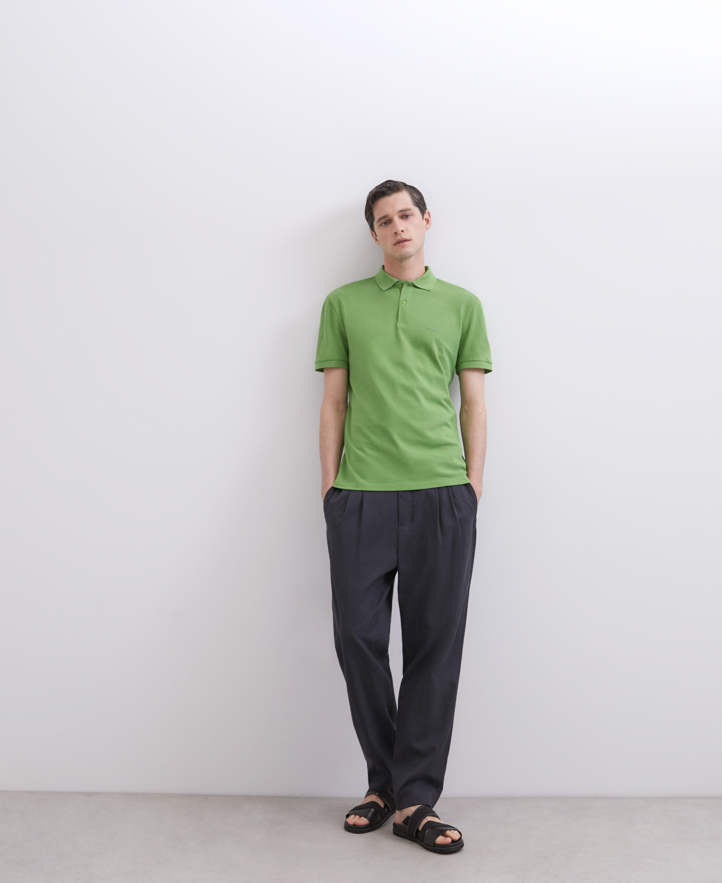 Mustard cotton polo image number 0
