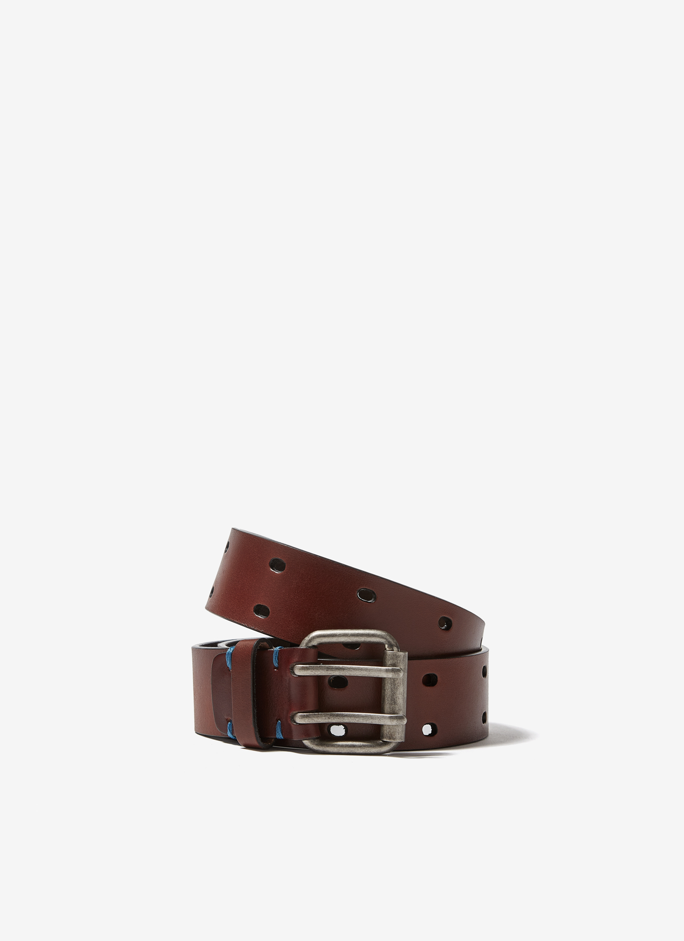 Leather belt with double pin buckle image number 2