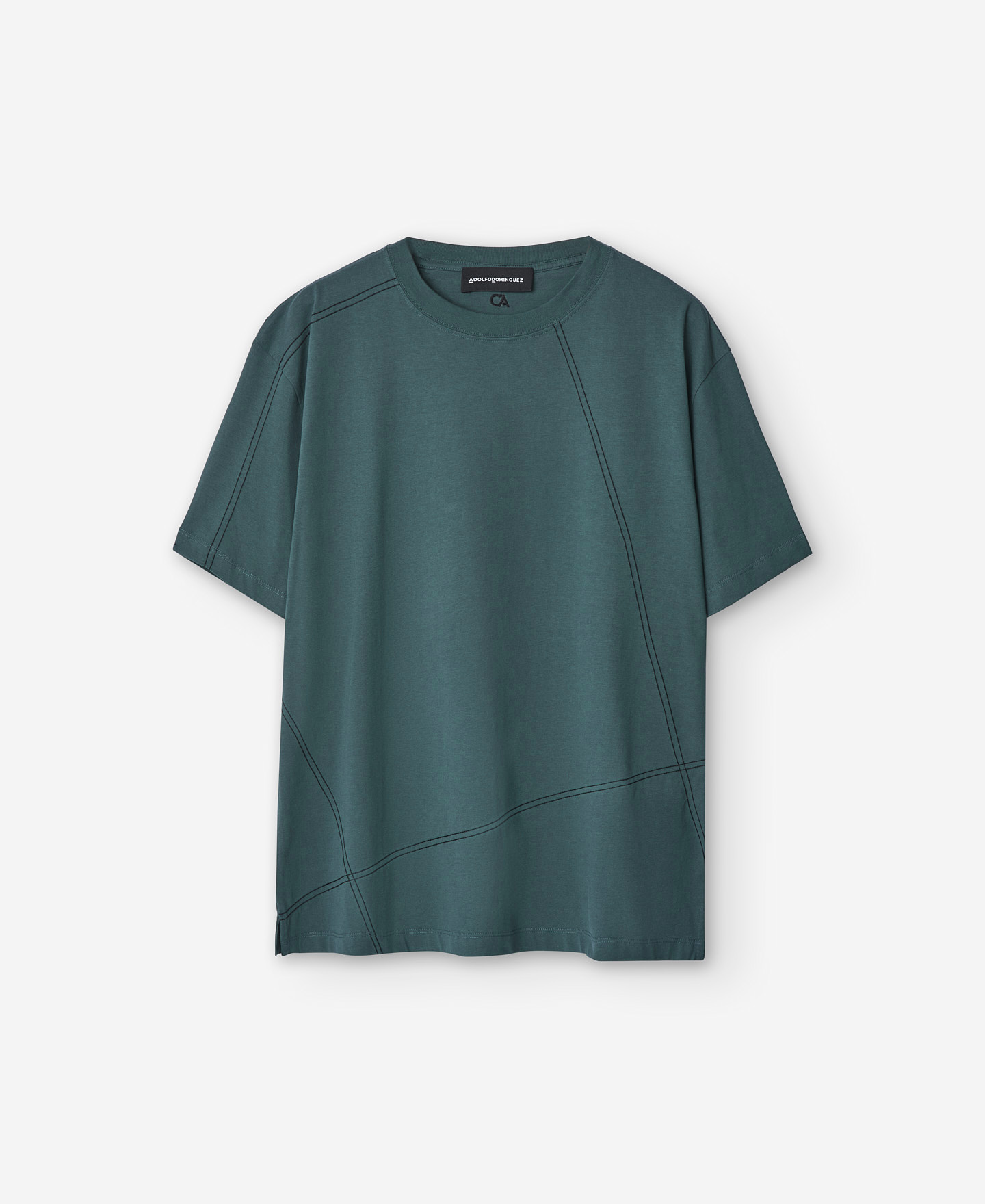 T-Shirt vert en coton avec détail sur le devant image number 4