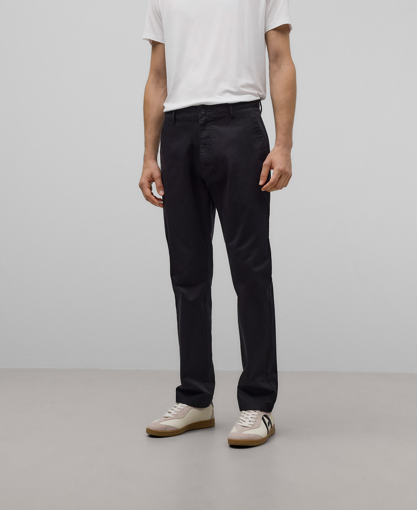 Cotton twill chino trousers man image number 0