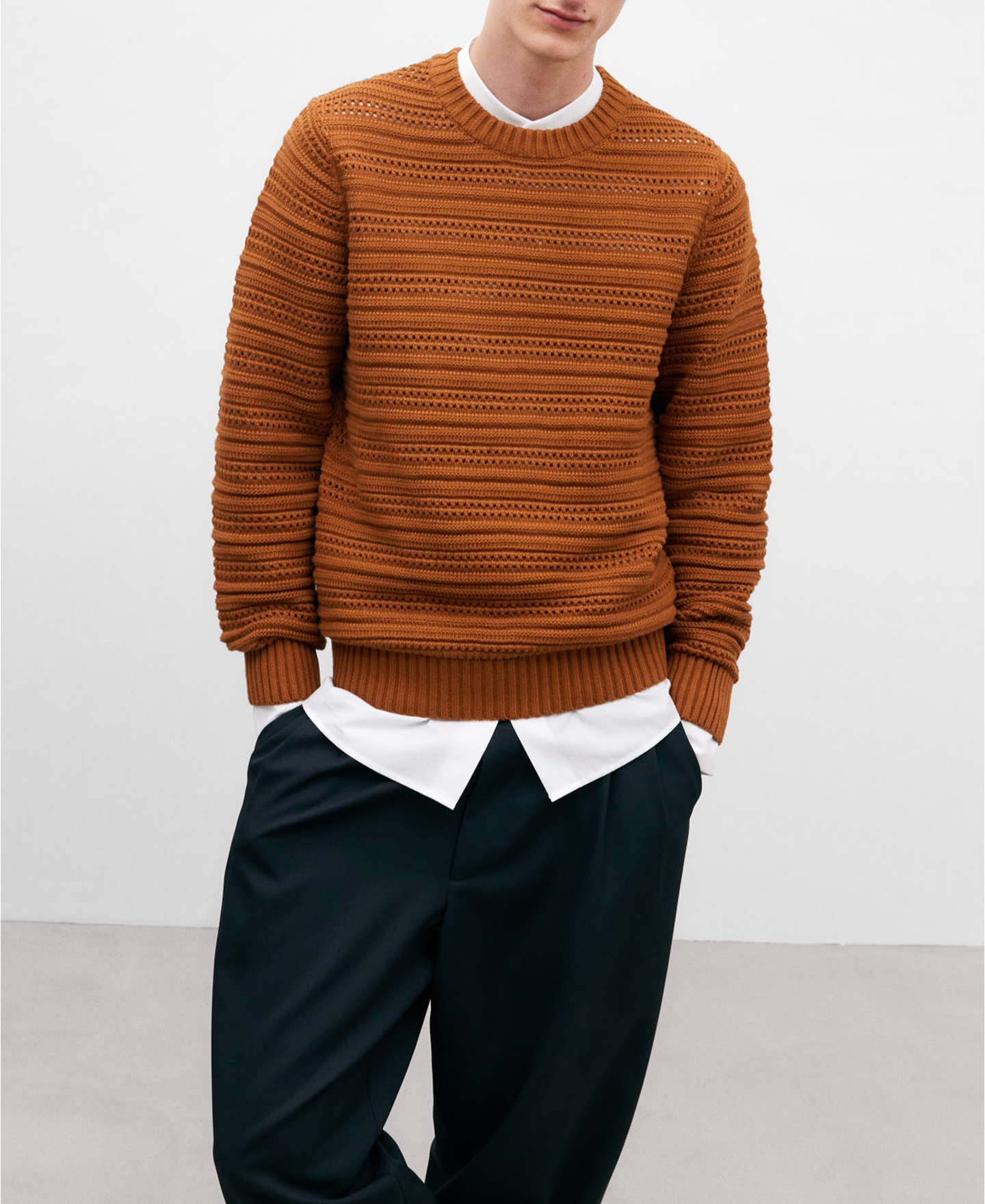 Jersey algodón para hombre color ámbar image number 0