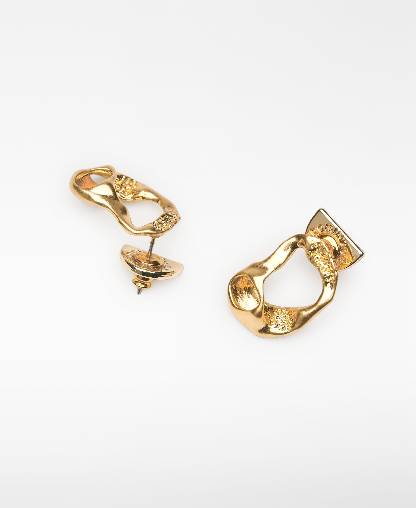 Hammered texture earrings woman image number 2