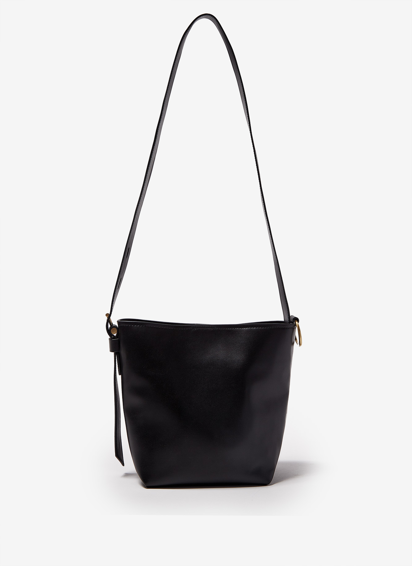 Smooth leather mini bucket bag image number 0