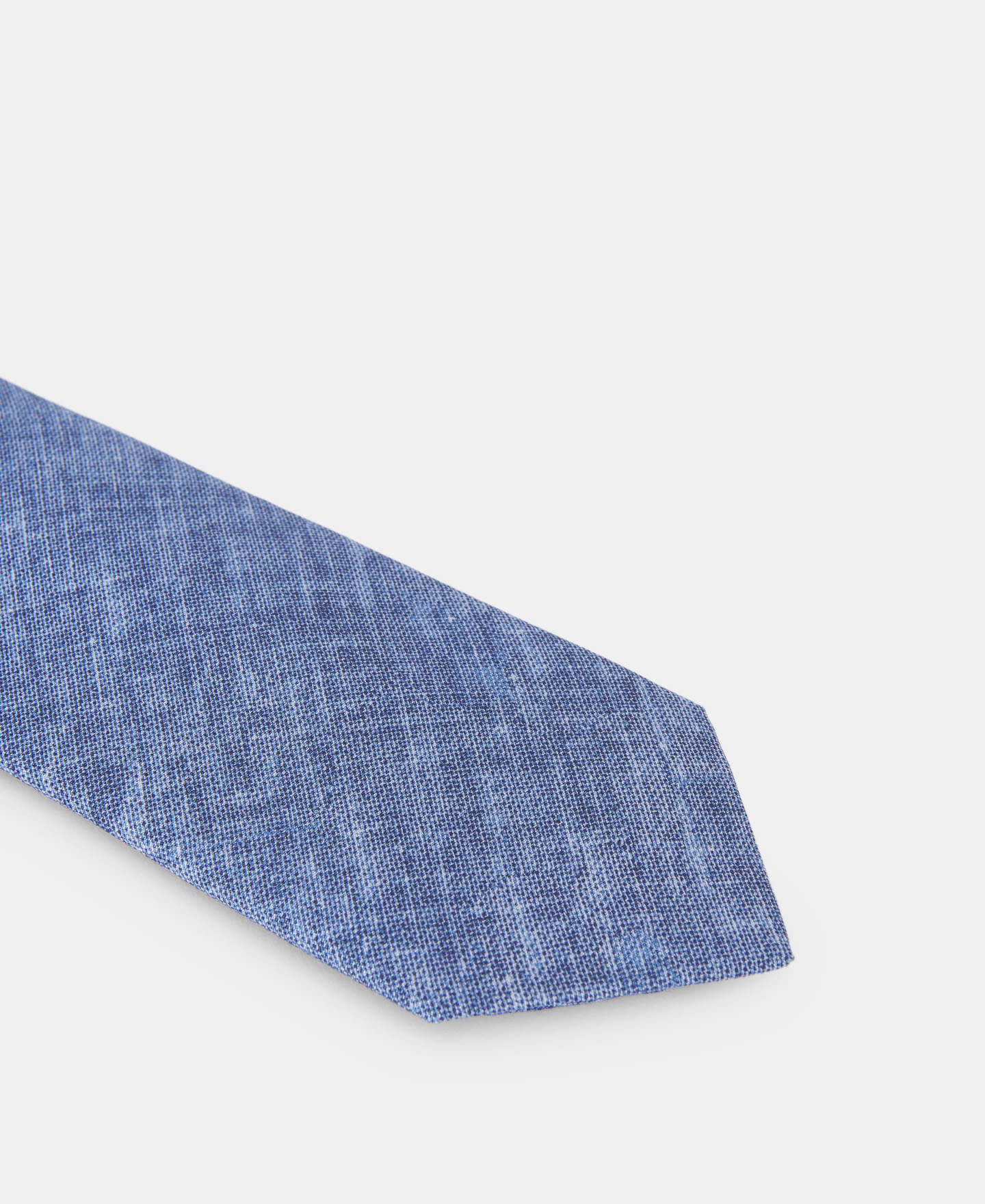 Sky blue silk and cotton tie image number 1