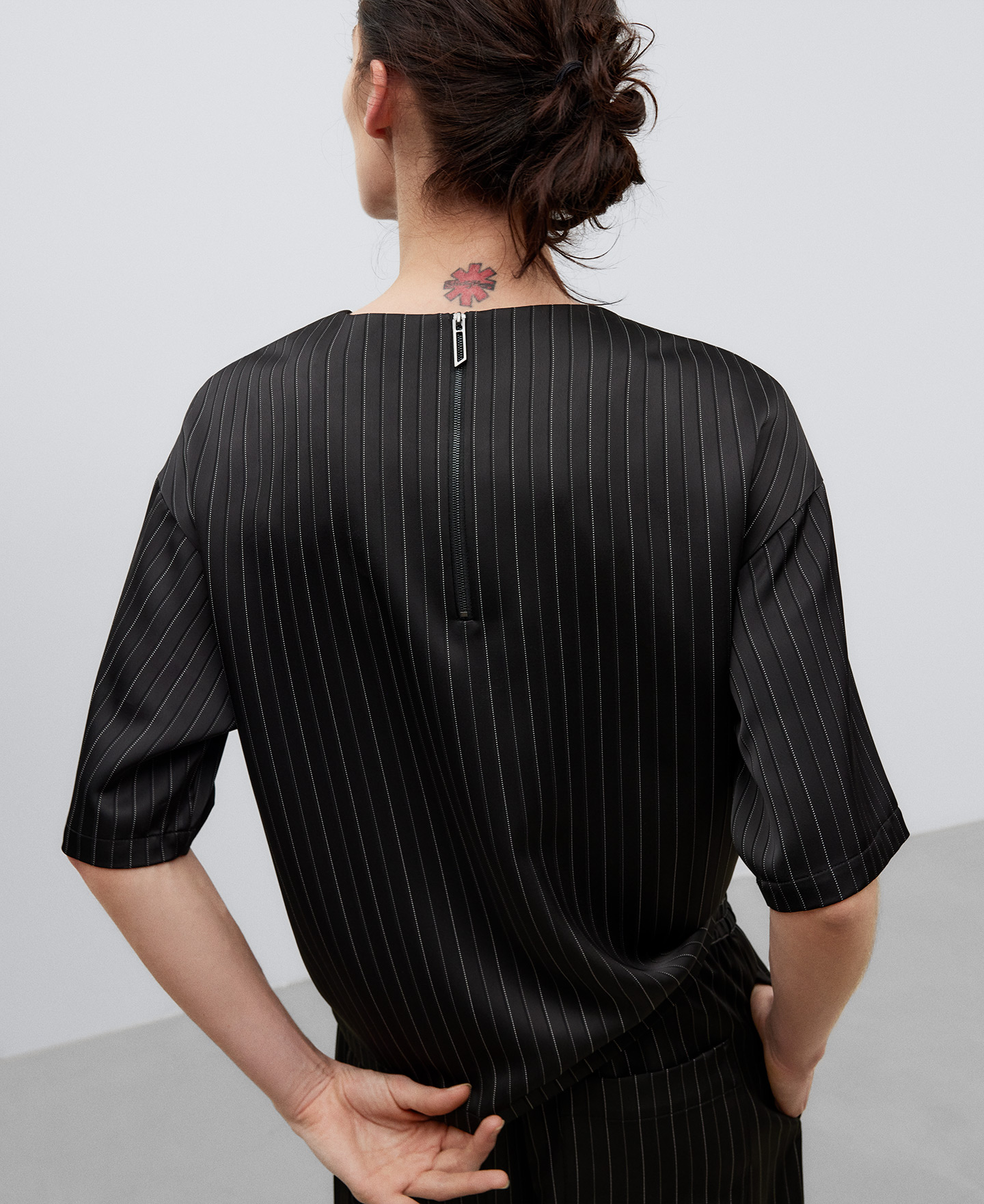 Striped short sleeve top woman image number 2