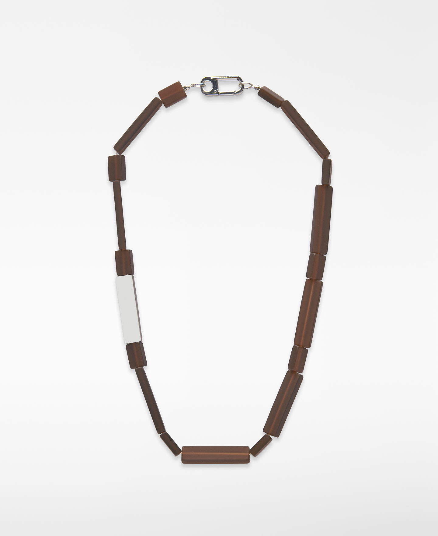 Necklace with matte resin pieces woman image number 0