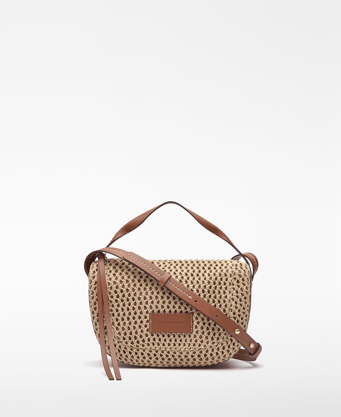 Mini-Bowlingtasche Dorna mit Raffia-Struktur image number 0