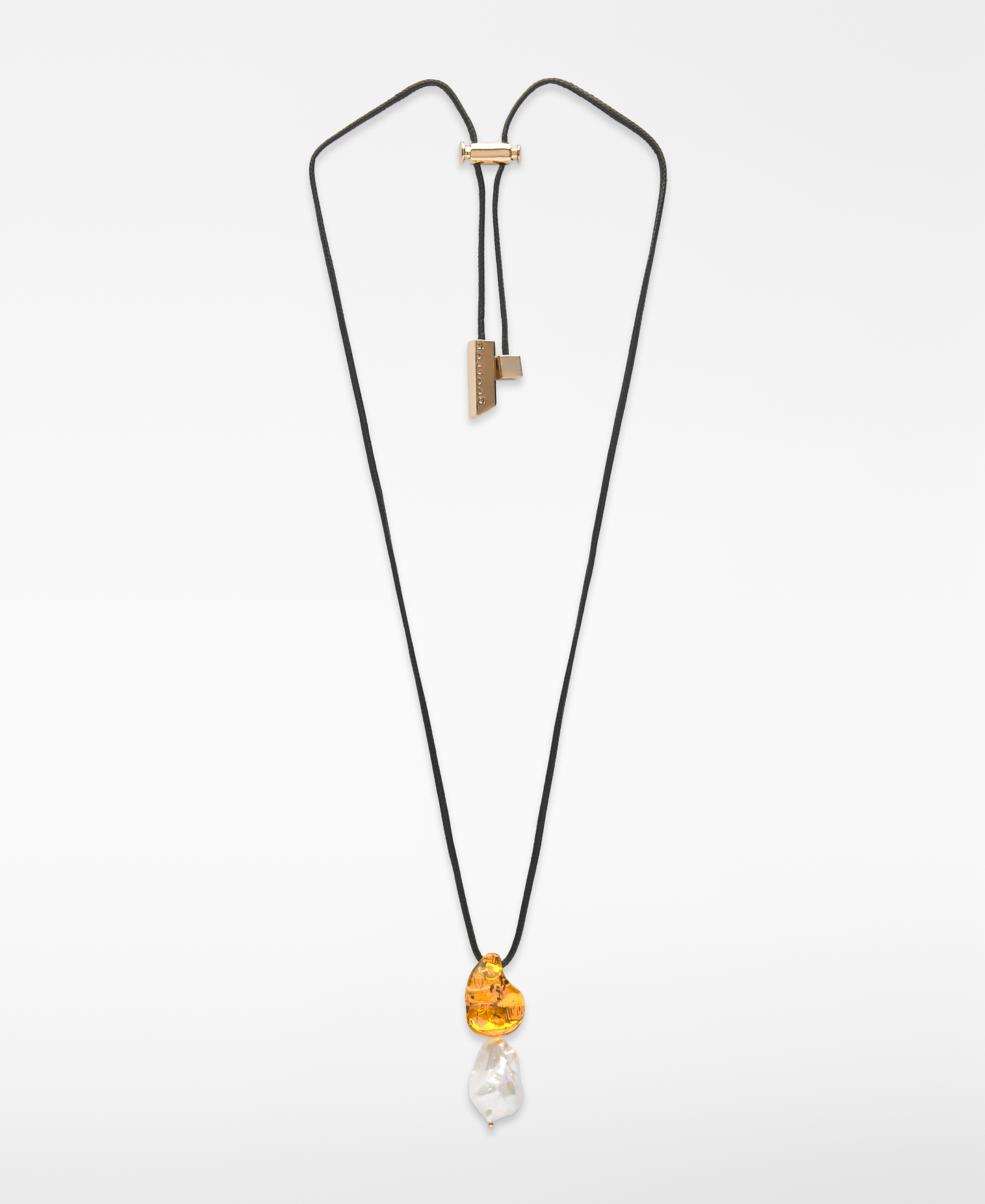 Resin and maxi pearl necklace woman image number 0