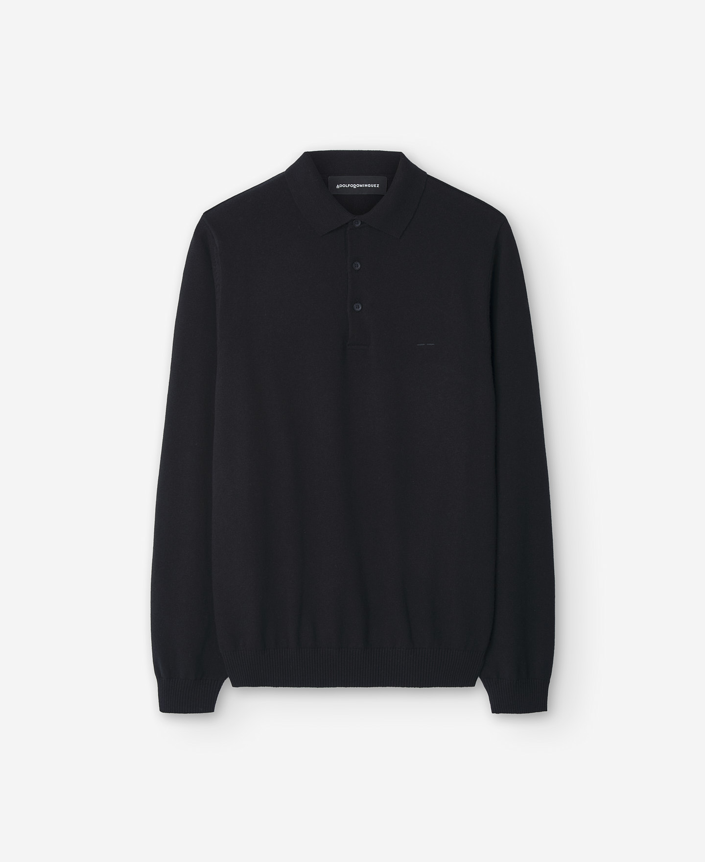 Long sleeve cotton polo shirt for men image number 4