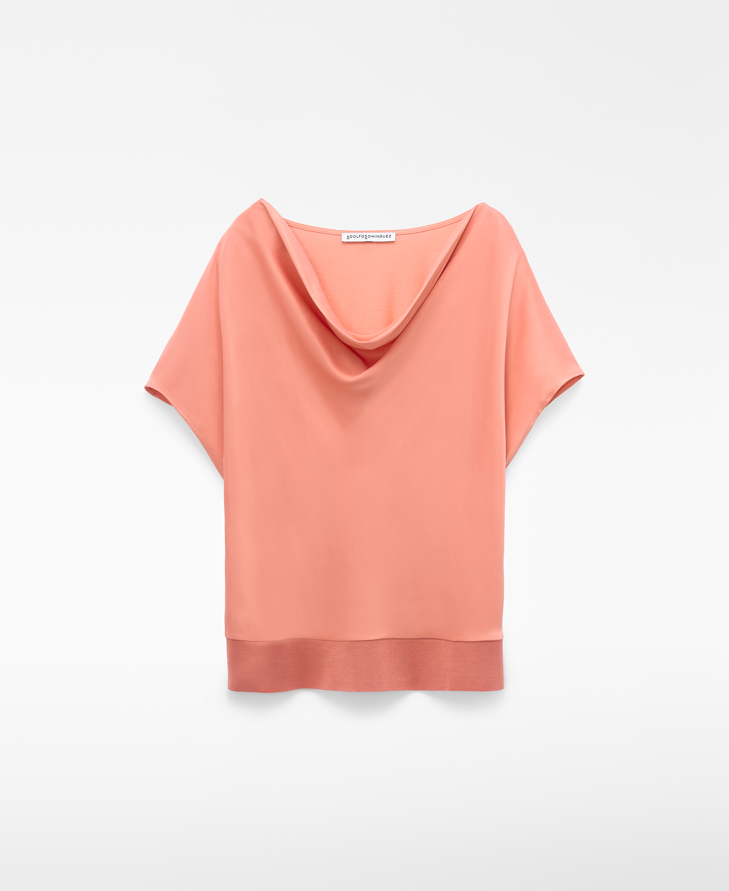 T-Shirt aus doppeltem Gewebe mit drapiertem Ausschnitt image number 4