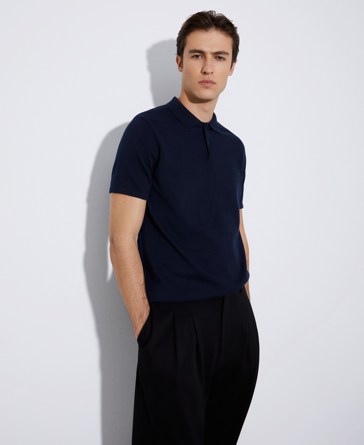 Two button polo shirt in cotton image number 0