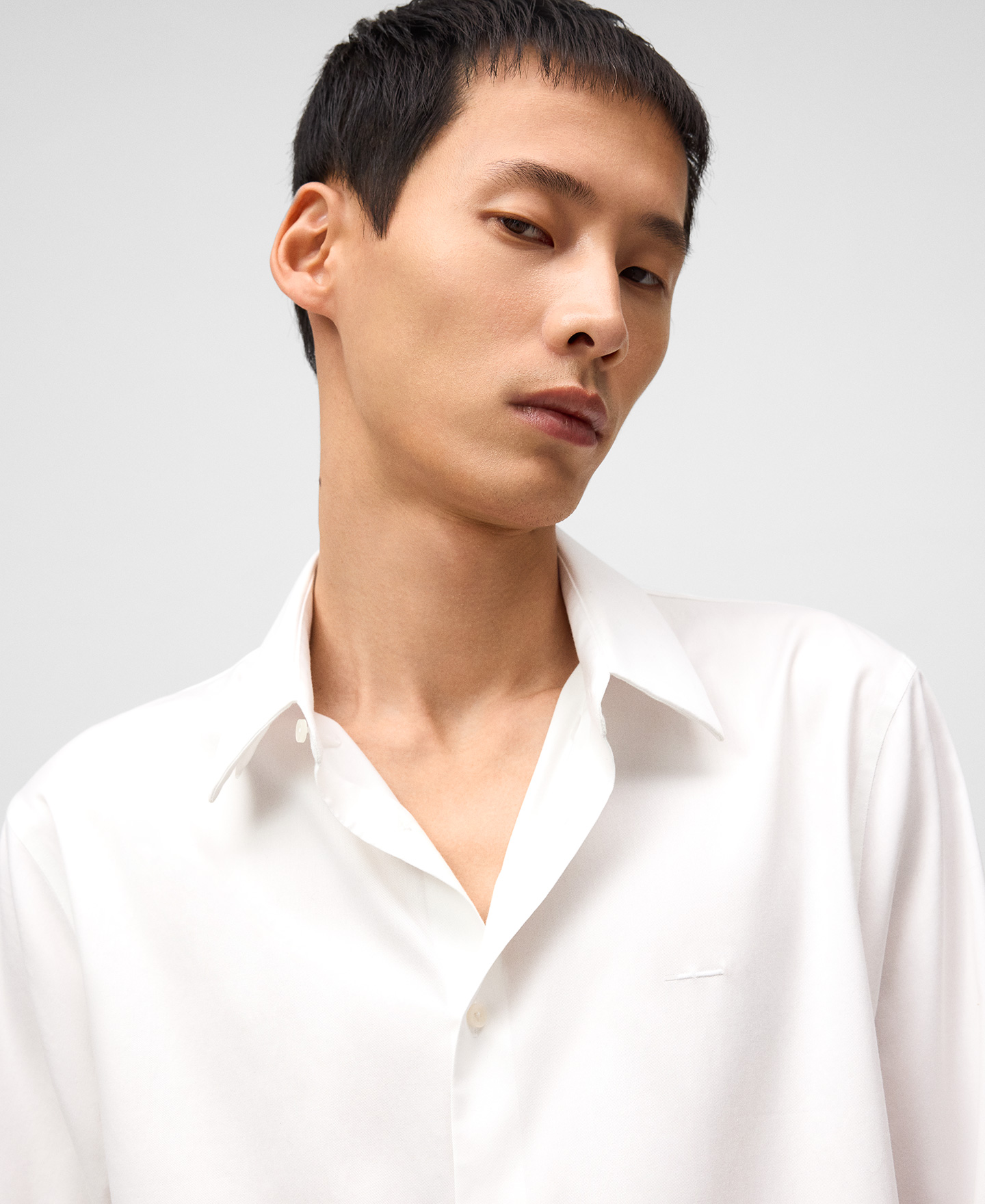 Regular fit lapel collar shirt man image number 3