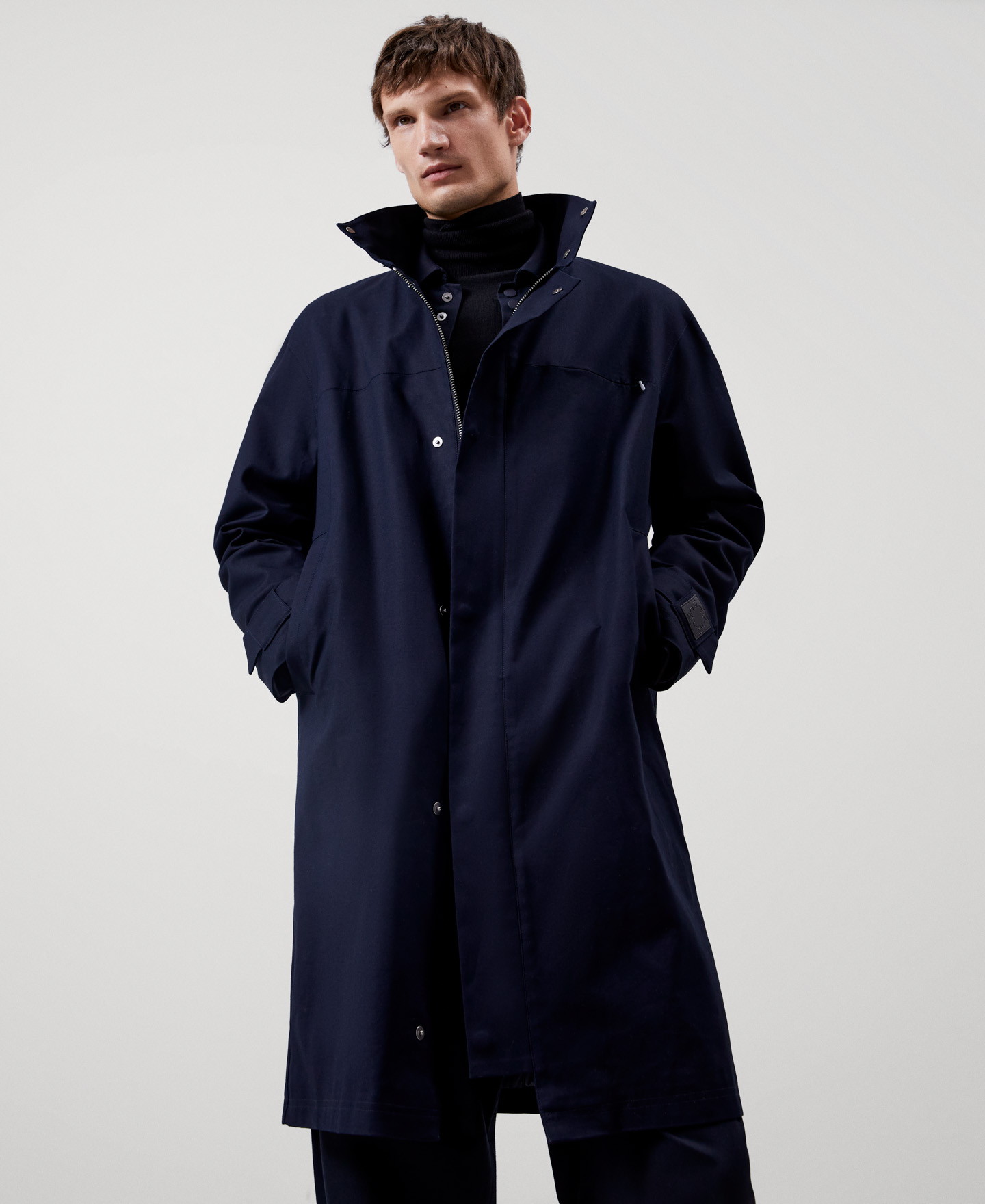 Parka cuello Mao en algodón image number 0
