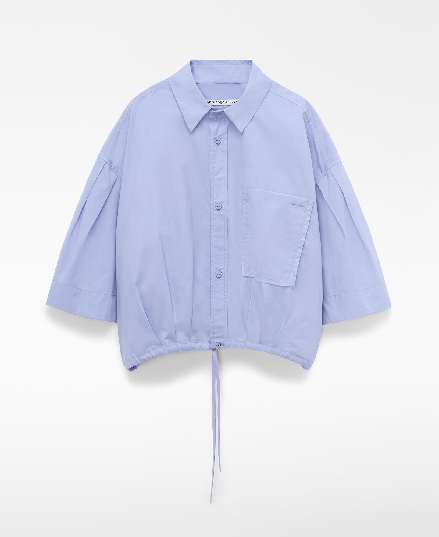 Cotton boxy shirt with adjustable hem image number 4