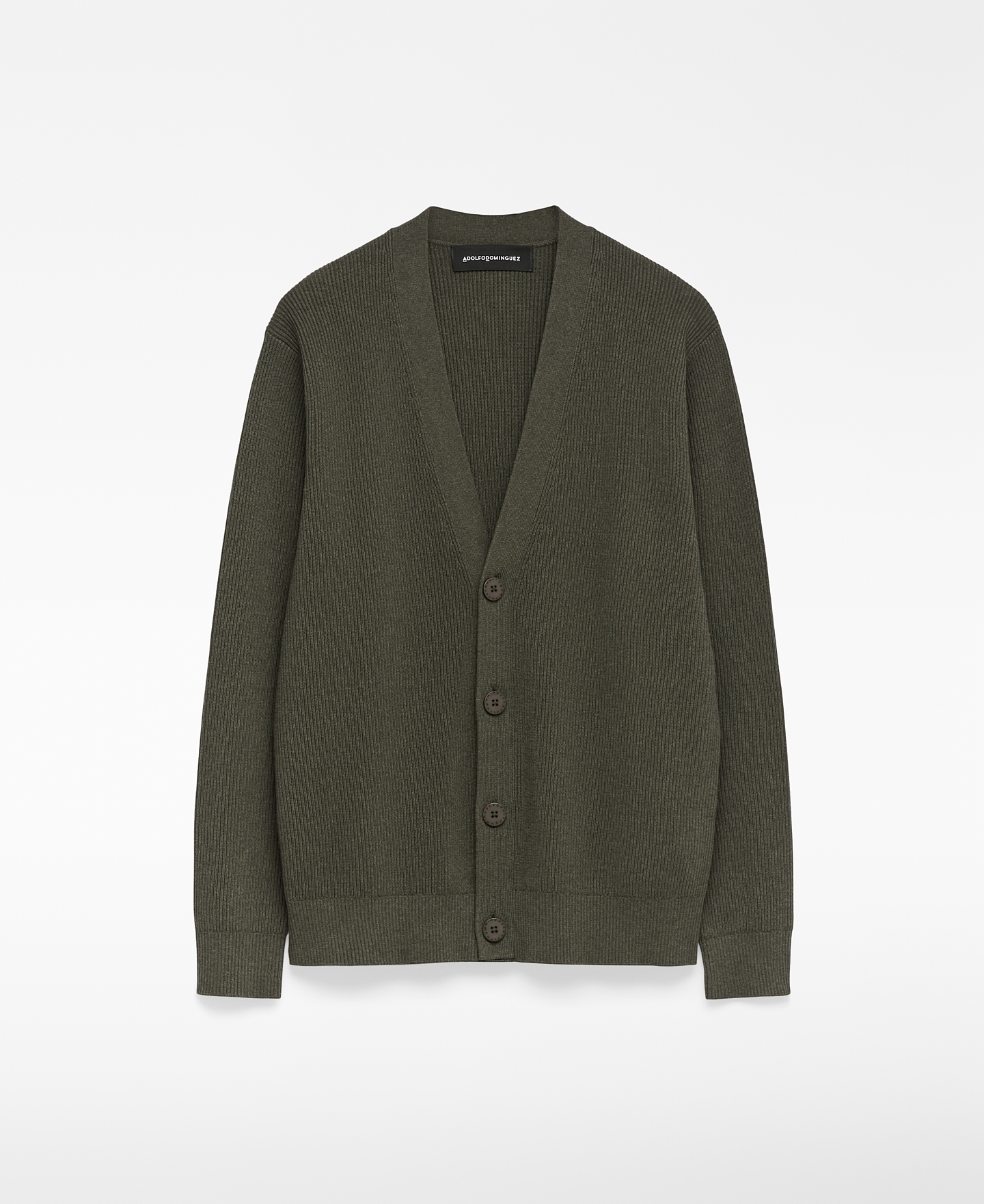 V-neck ribbed cardigan image number 4