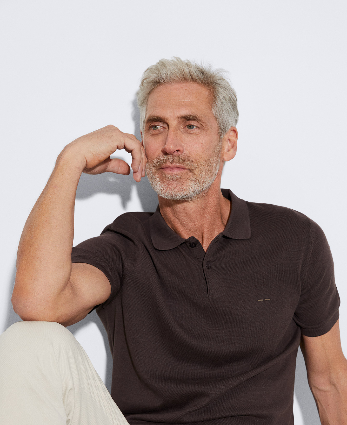 Two button polo shirt in cotton image number 3