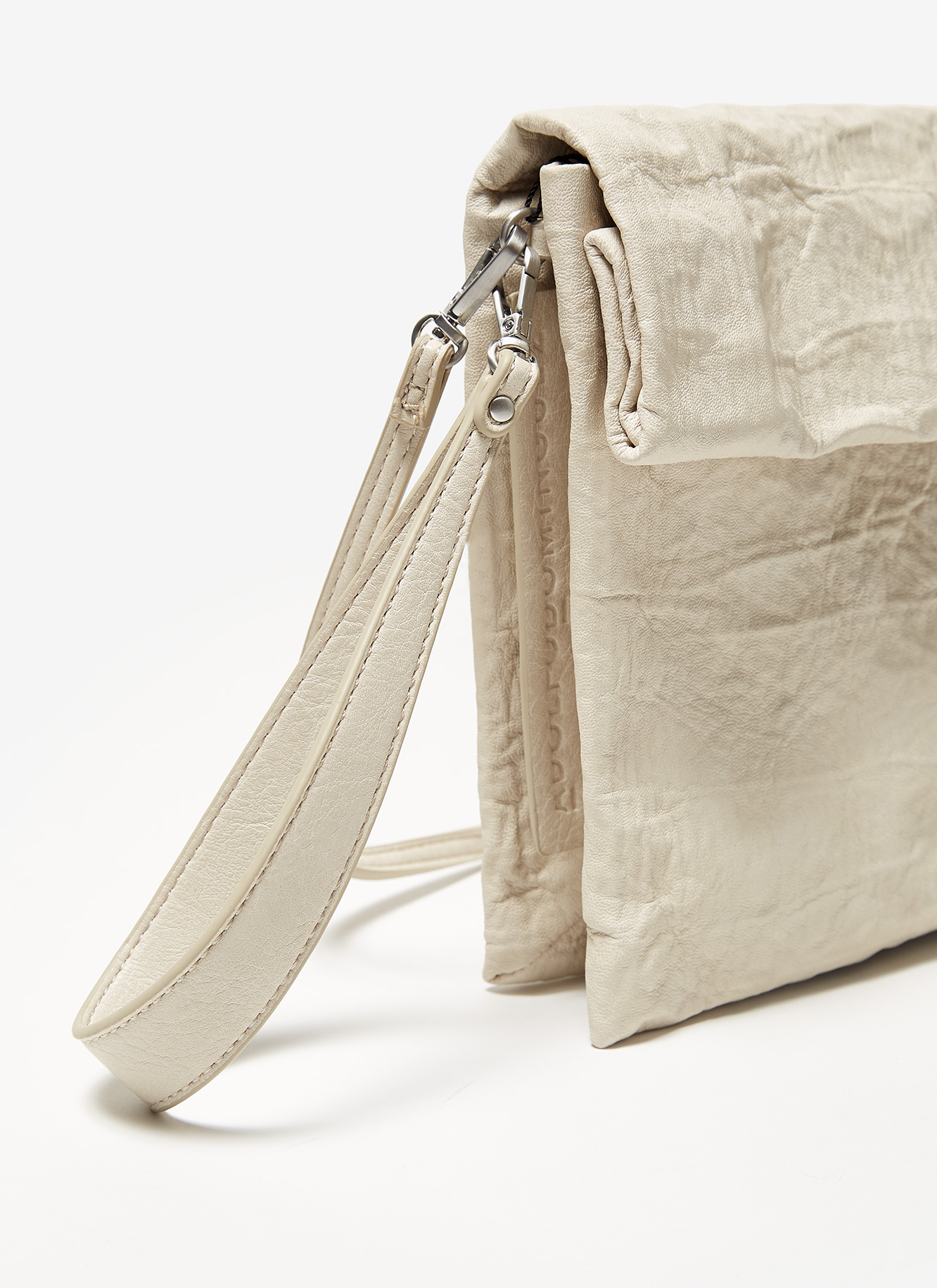 Wrinkled clutch with wrist strap image number 2