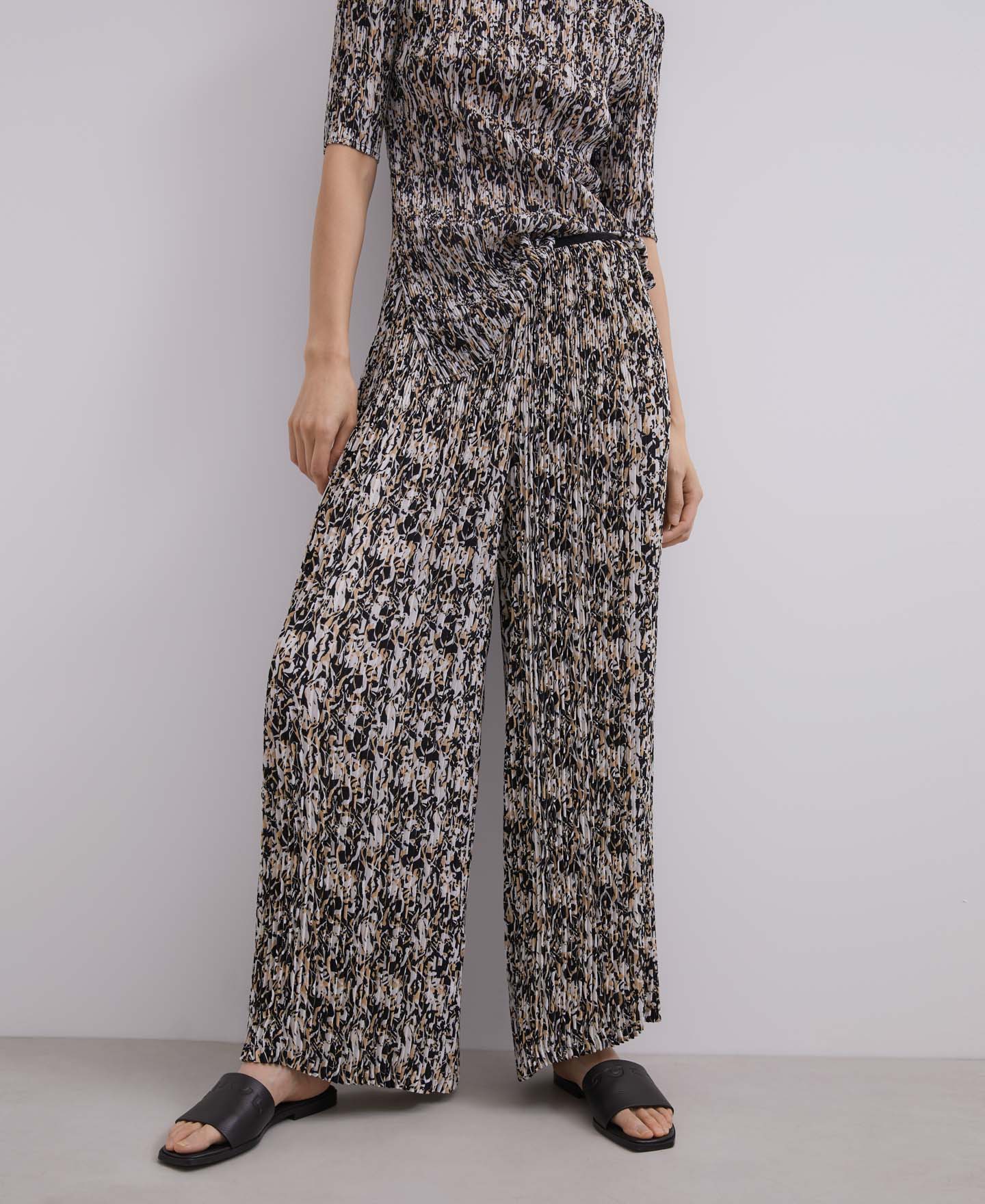 Neon printed crinkle trousers image number 1