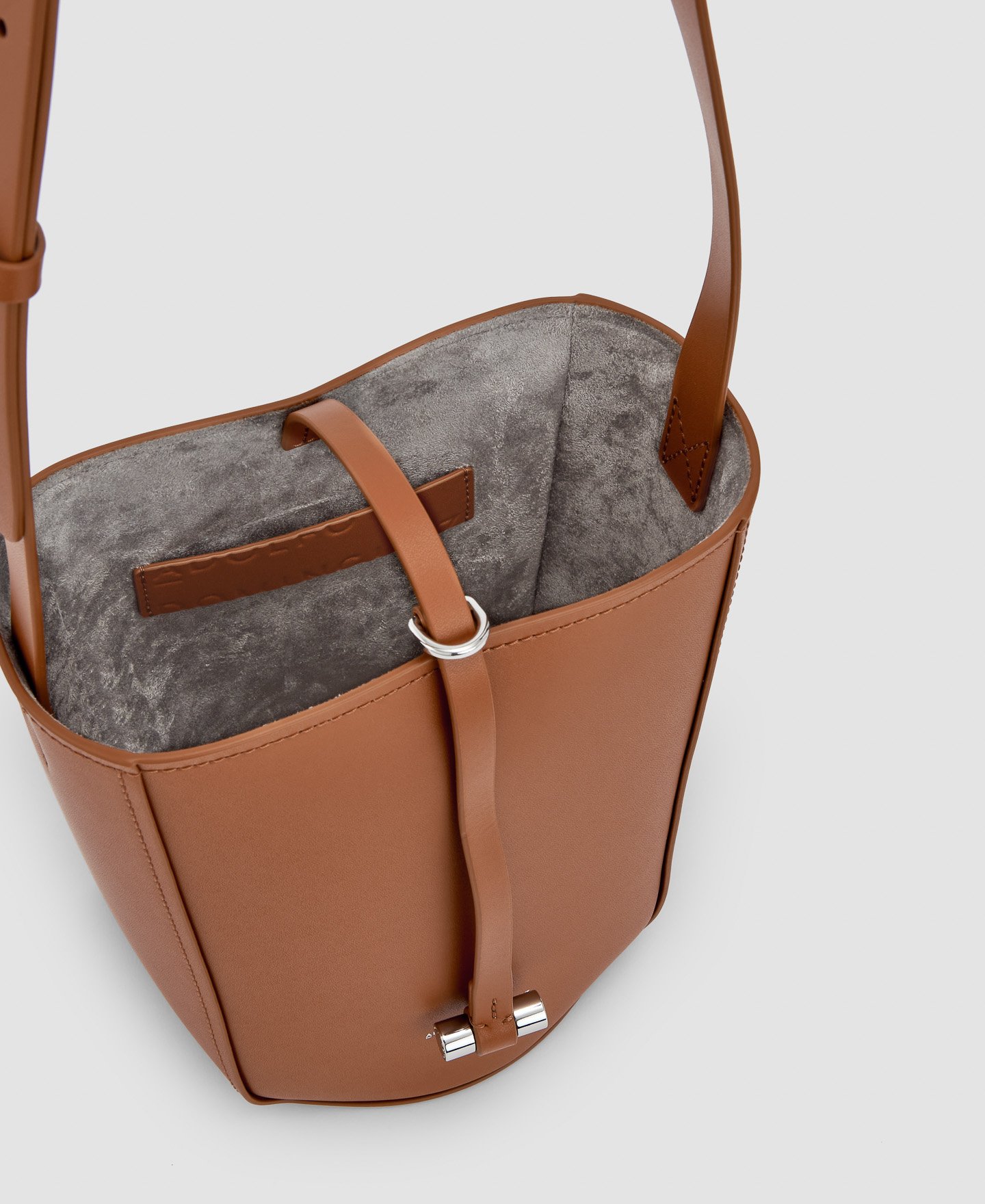 Responsible leather mini bucket bag image number 2
