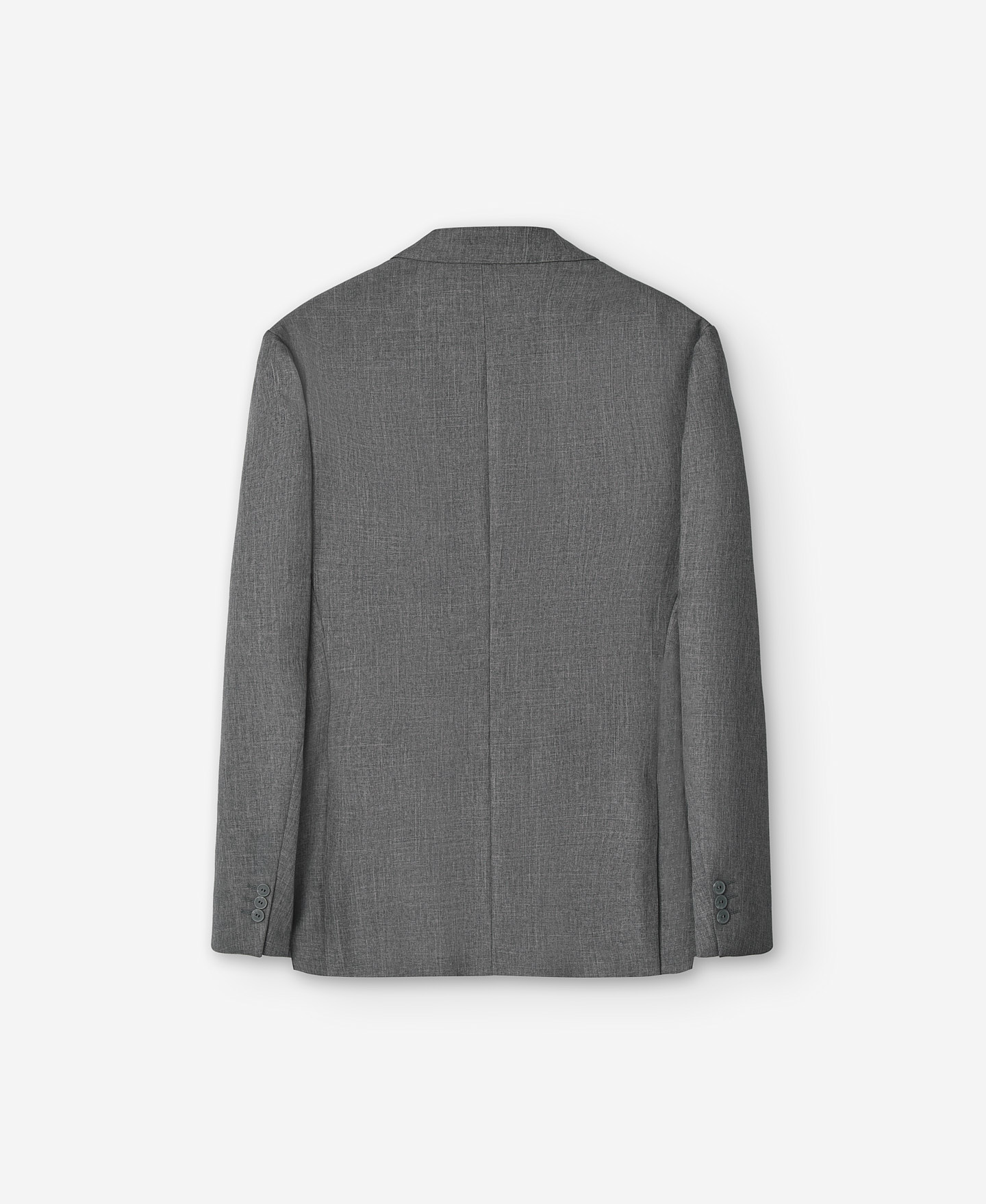 Grey melange two button blazer for men image number 7