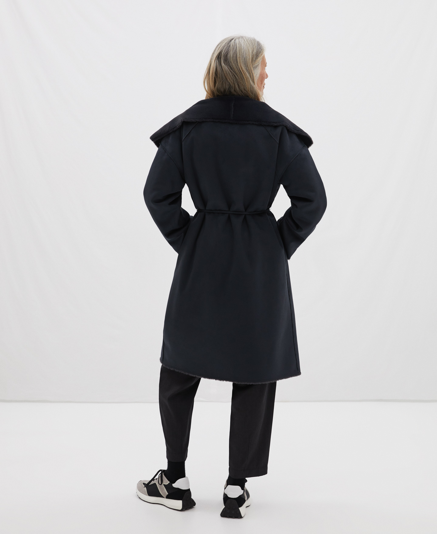 Wrap-around coat with shawl collar image number 2