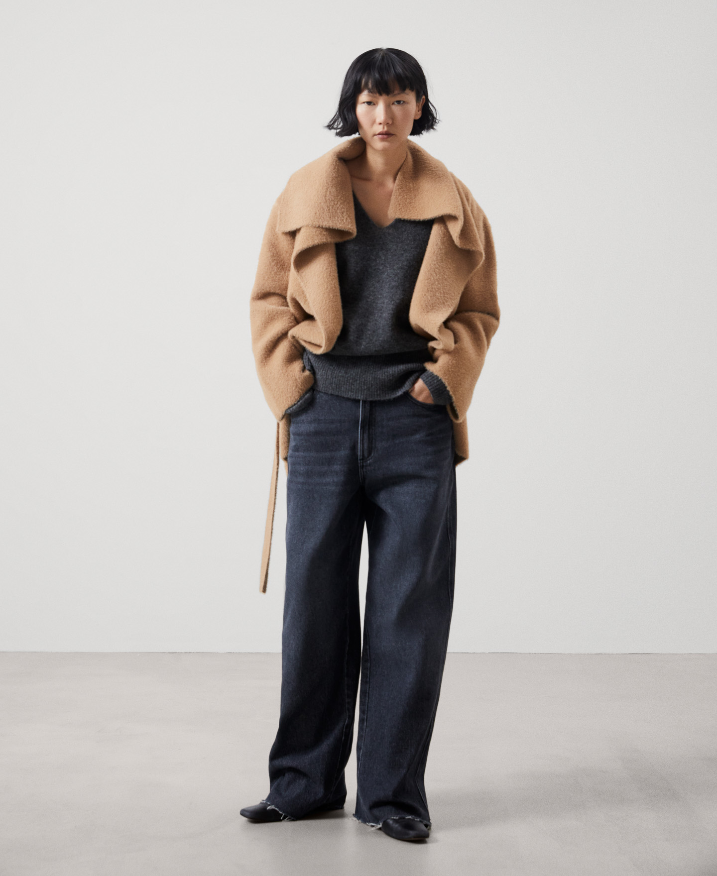 Oversize funnel collar jacket image number 1
